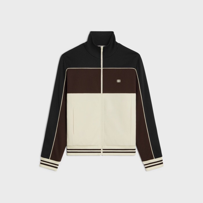 P499 CE三色拼接外套