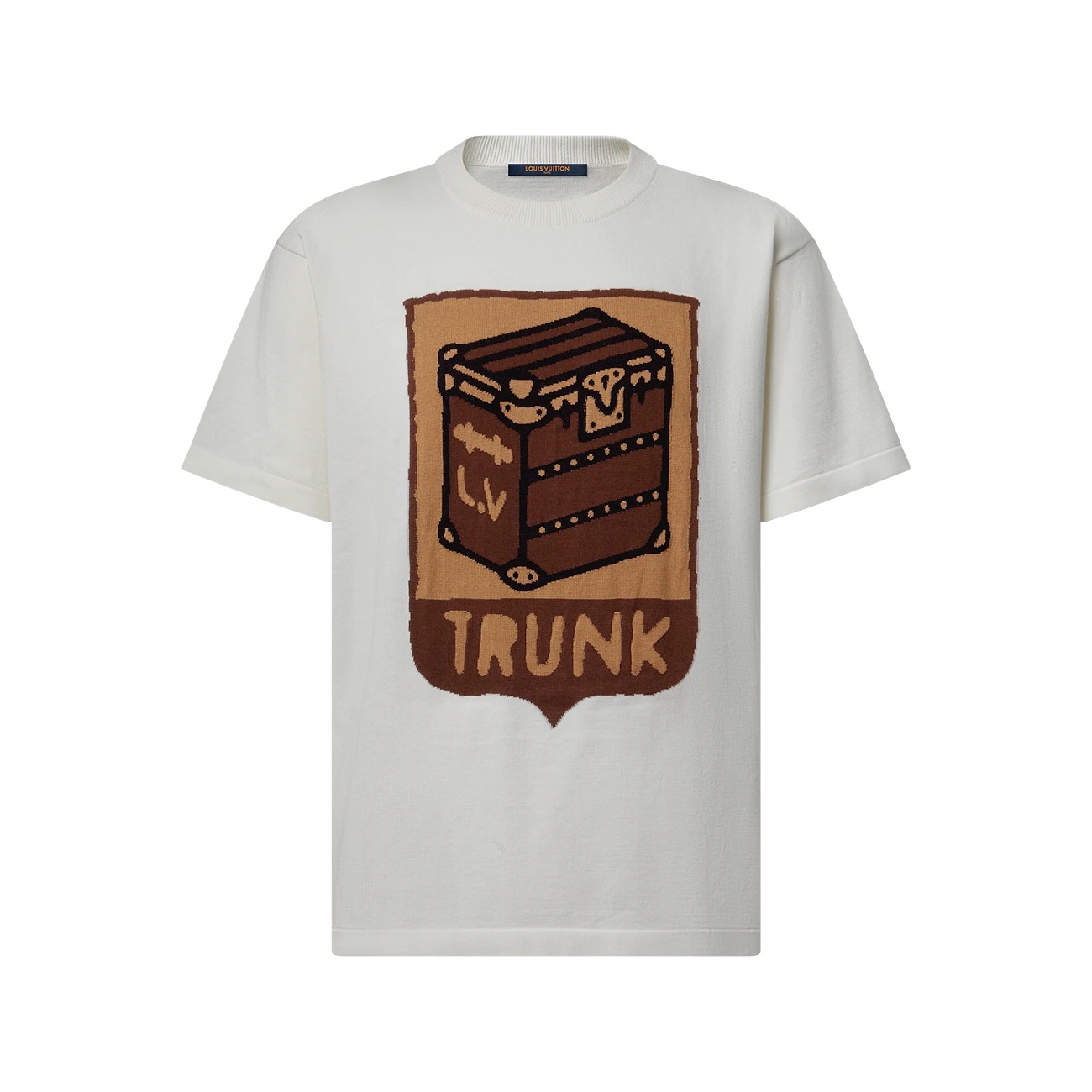 P359 Flower Knitted T-shirt White