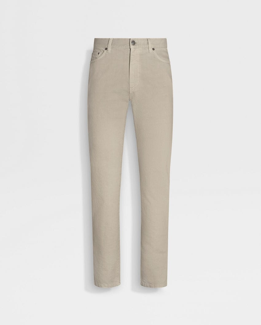 P519 Light grey brown casual pants
