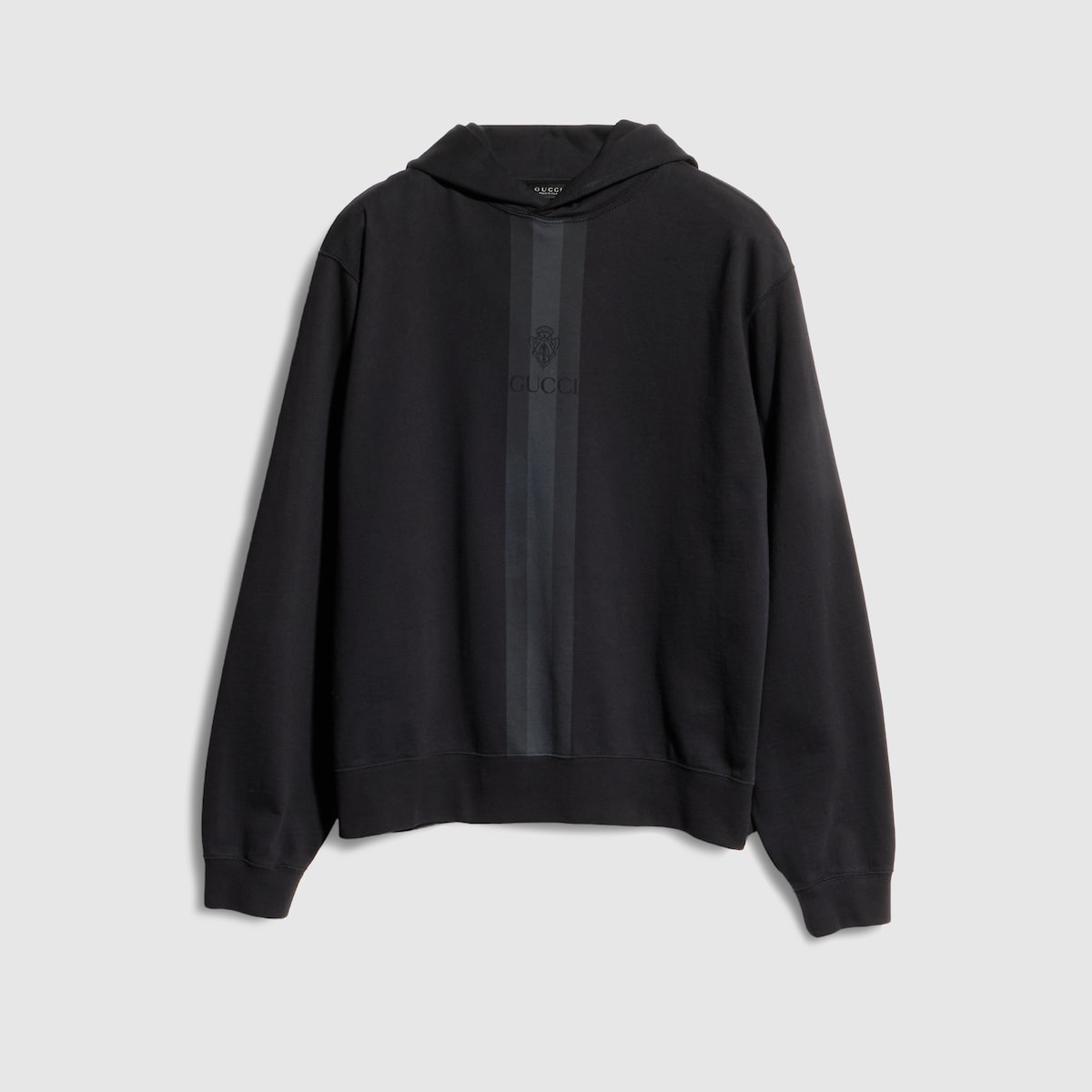 P369 Black ribbon printed hoodie