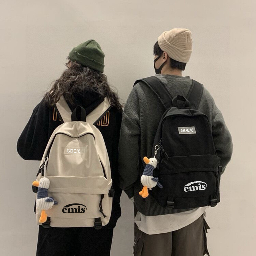 1805 Emis School Backpack - Black / Off-White, 31 x 14 x 44 cm
