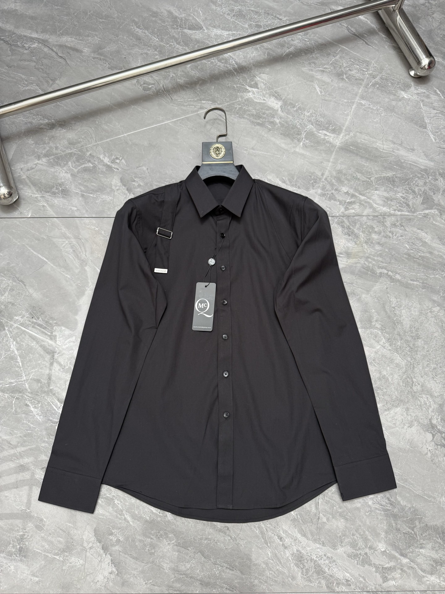 Alexander McQueen Over-Shoulder Ribbon Shirt - Black, White or Blue