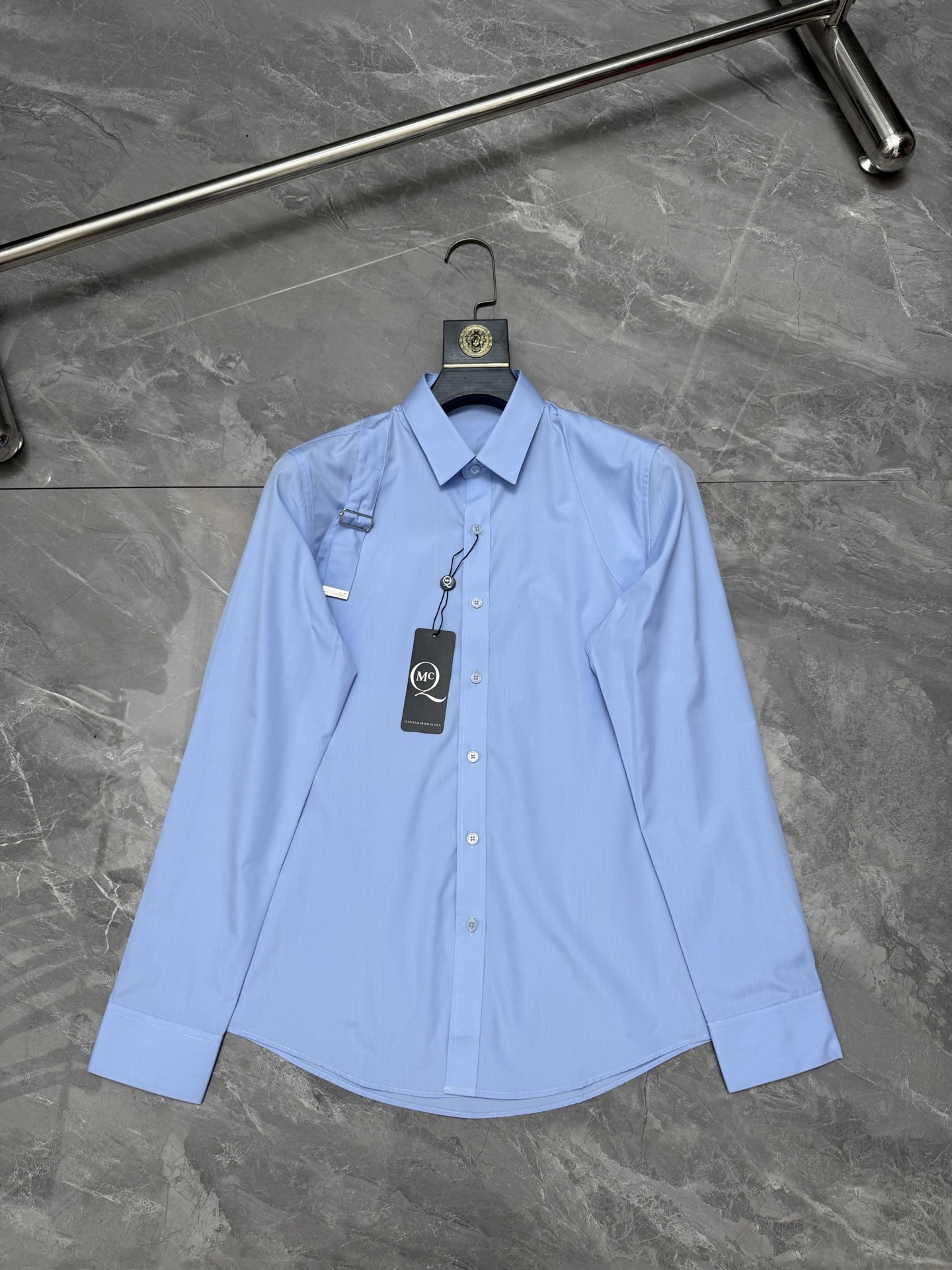 Alexander McQueen Over-Shoulder Ribbon Shirt - Black, White or Blue