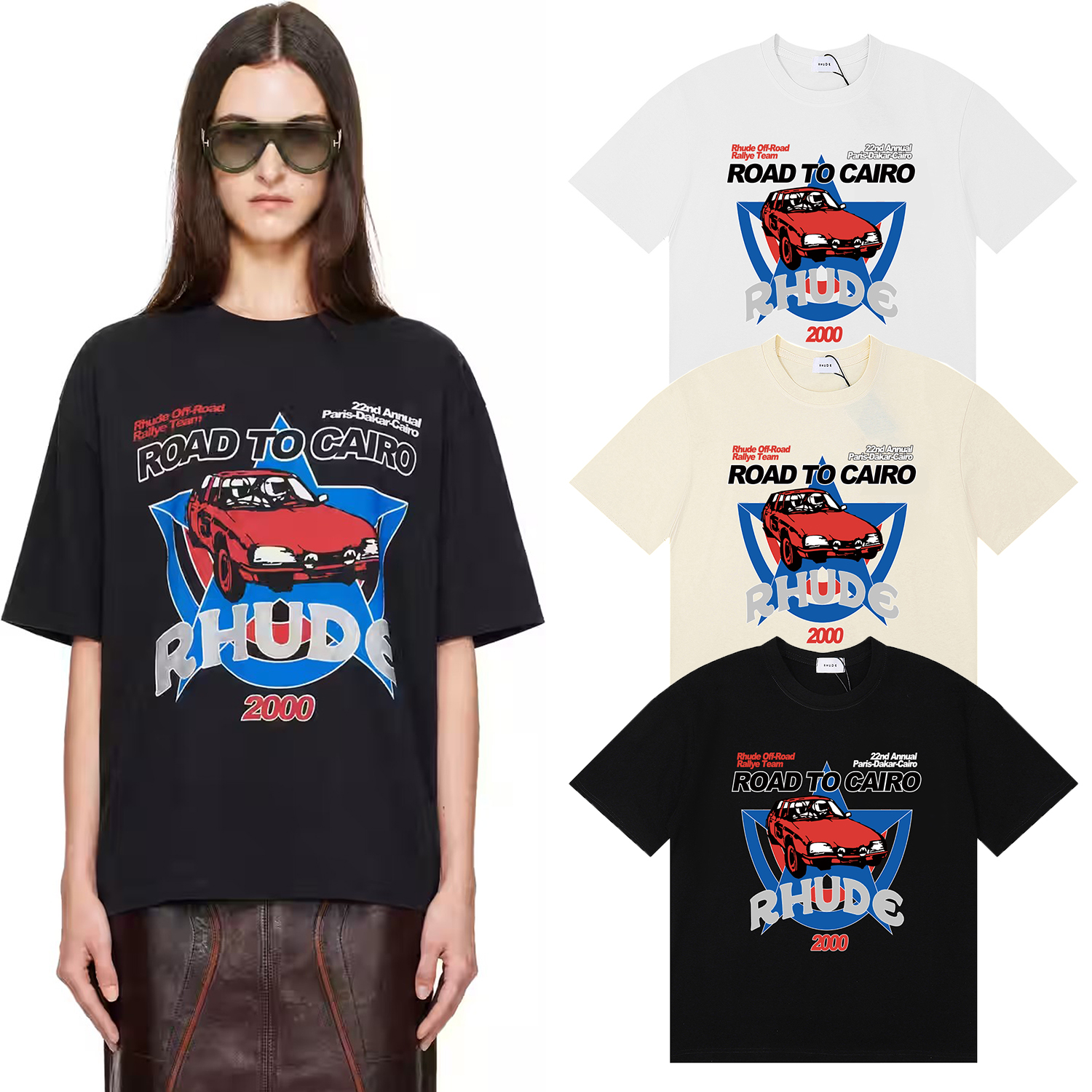 50216 Rhude Road To Cairo Printed Cotton T-Shirt