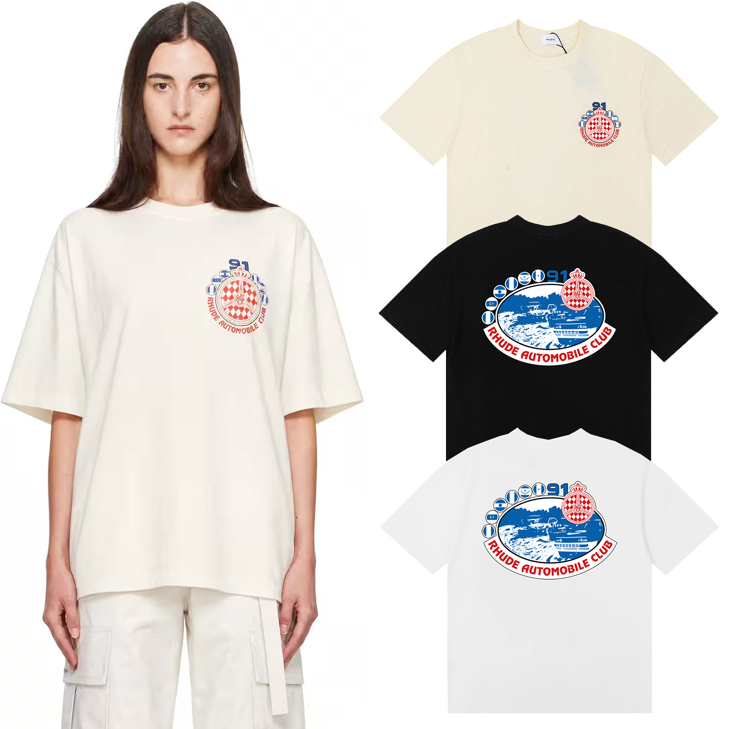 50218 Rhude Automobile Club T-Shirt - Vintage Black