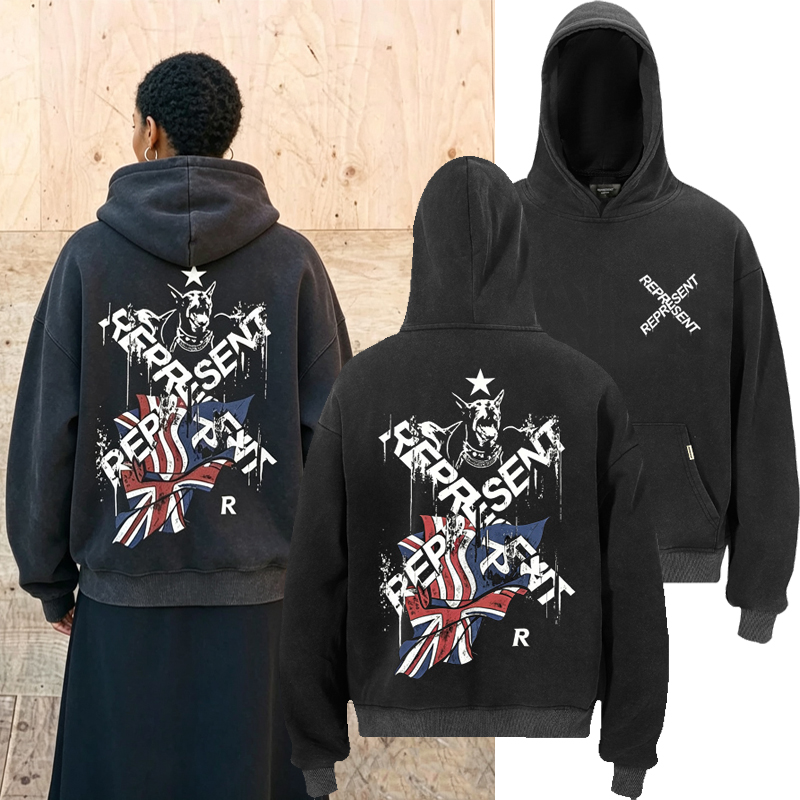 301 Represent Dog Washed Hoodie