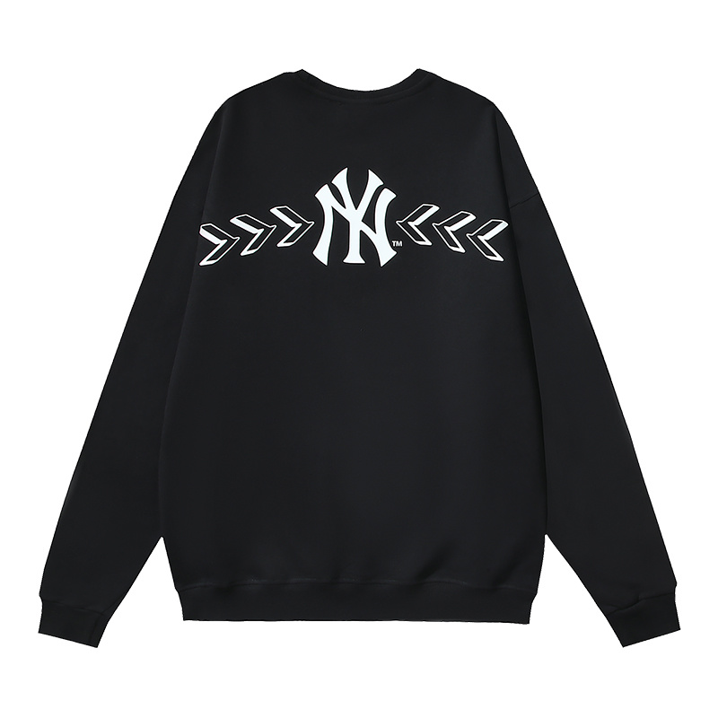 Y668916#   可扫码验证NY&MLB袖刺绣箭头印花纯棉圆领毛圈卫衣 黑色 白色 宝蓝色  M L XL XXL · image 16