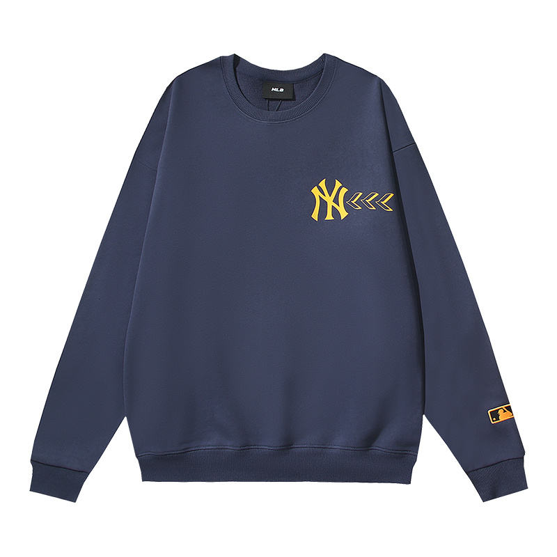 Y668916#   可扫码验证NY&MLB袖刺绣箭头印花纯棉圆领毛圈卫衣 黑色 白色 宝蓝色  M L XL XXL · image 15