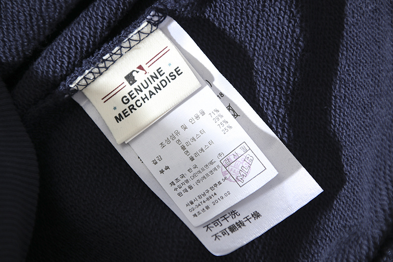 Y668916#   可扫码验证NY&MLB袖刺绣箭头印花纯棉圆领毛圈卫衣 黑色 白色 宝蓝色  M L XL XXL · image 12