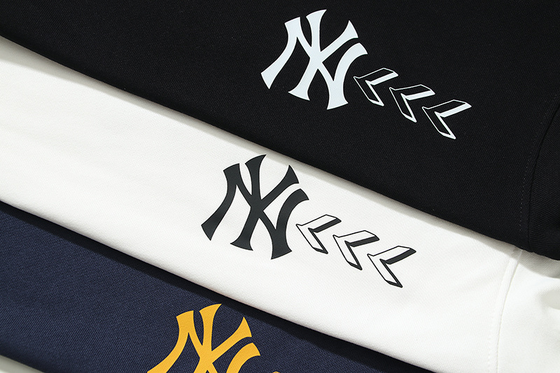 Y668916#   可扫码验证NY&MLB袖刺绣箭头印花纯棉圆领毛圈卫衣 黑色 白色 宝蓝色  M L XL XXL · image 6