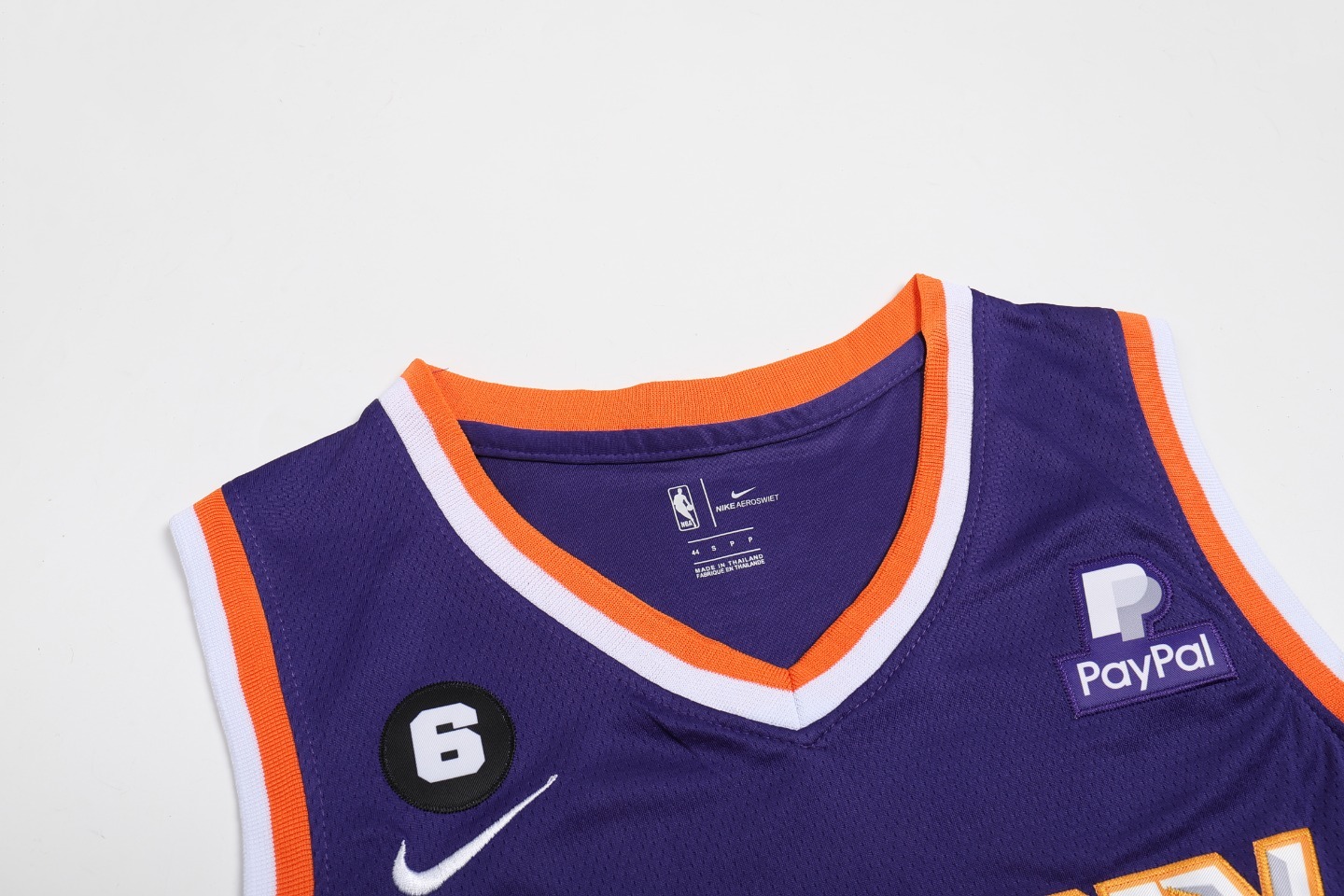 （款号S0035）白底细节图 独家新款 NIKE NBA凯文杜兰特35号球衣 太阳队新款立体字母复古杜兰特球衣字母和英文采用高品质密锈 领口采用圆领设计上身效果超级好 球迷可搭配情侣打球健身休 · image 7