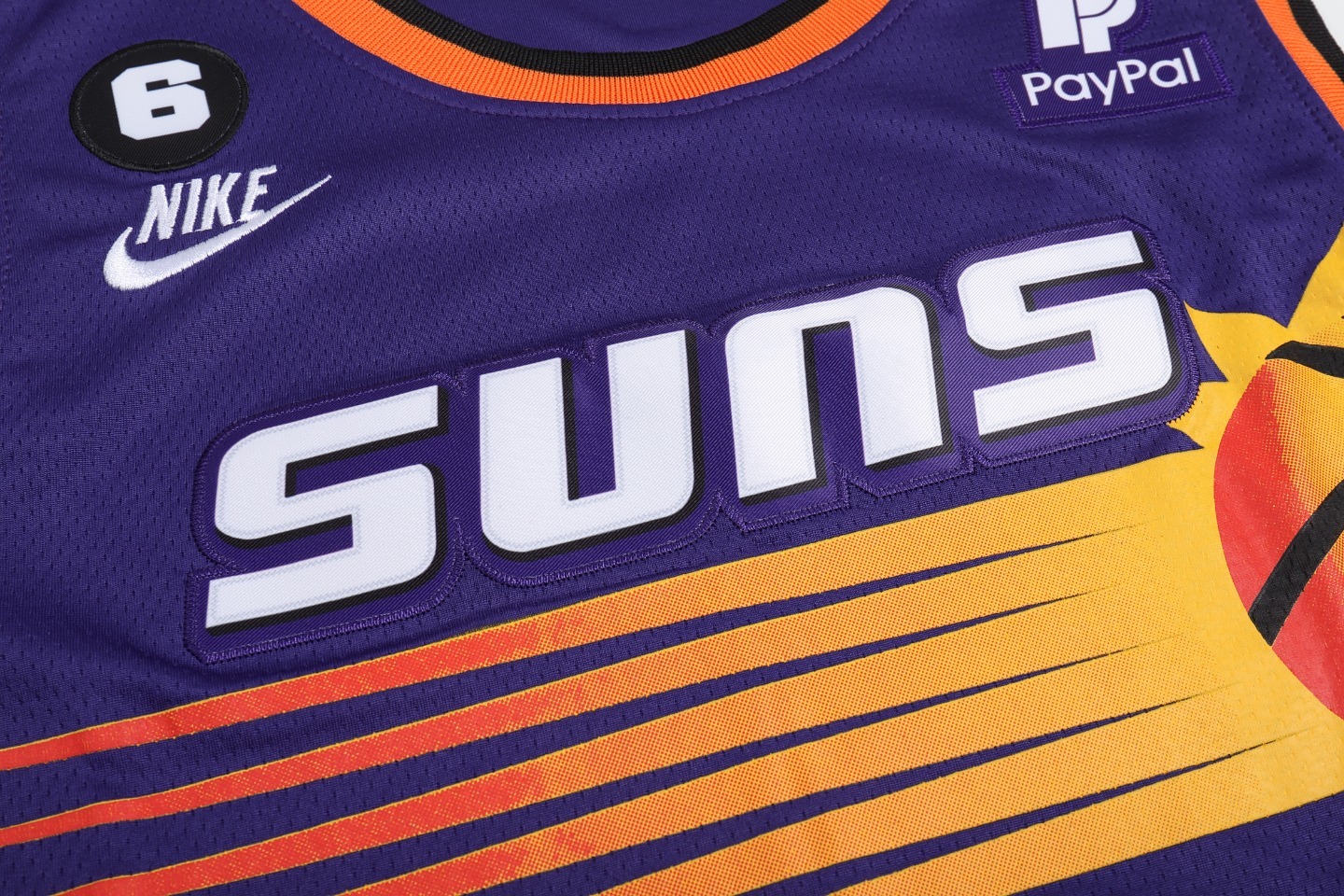 （款号S035）白底细节图 独家上新 NIKE NBA太阳杜兰特球衣 菲尼克斯队复古球衣22-23赛季最新款专柜zp一比一 NBA耐克nike篮球衣 球衣 超透气网眼面料 赶快入手字母和英文采 · image 5