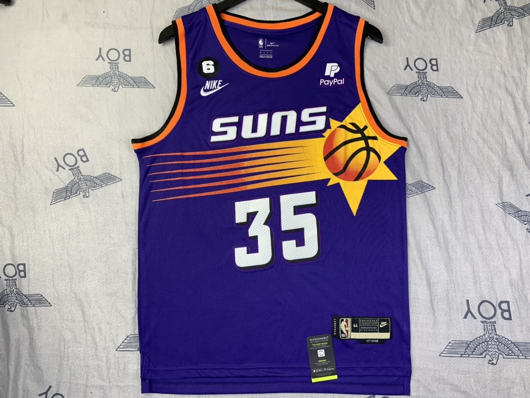 （款号S035）平铺实拍图 独家上新 NIKE NBA太阳杜兰特球衣 菲尼克斯队复古球衣22-23赛季最新款专柜zp一比一 NBA耐克nike篮球衣 球衣 超透气网眼面料 赶快入手字母和英文采 · cover