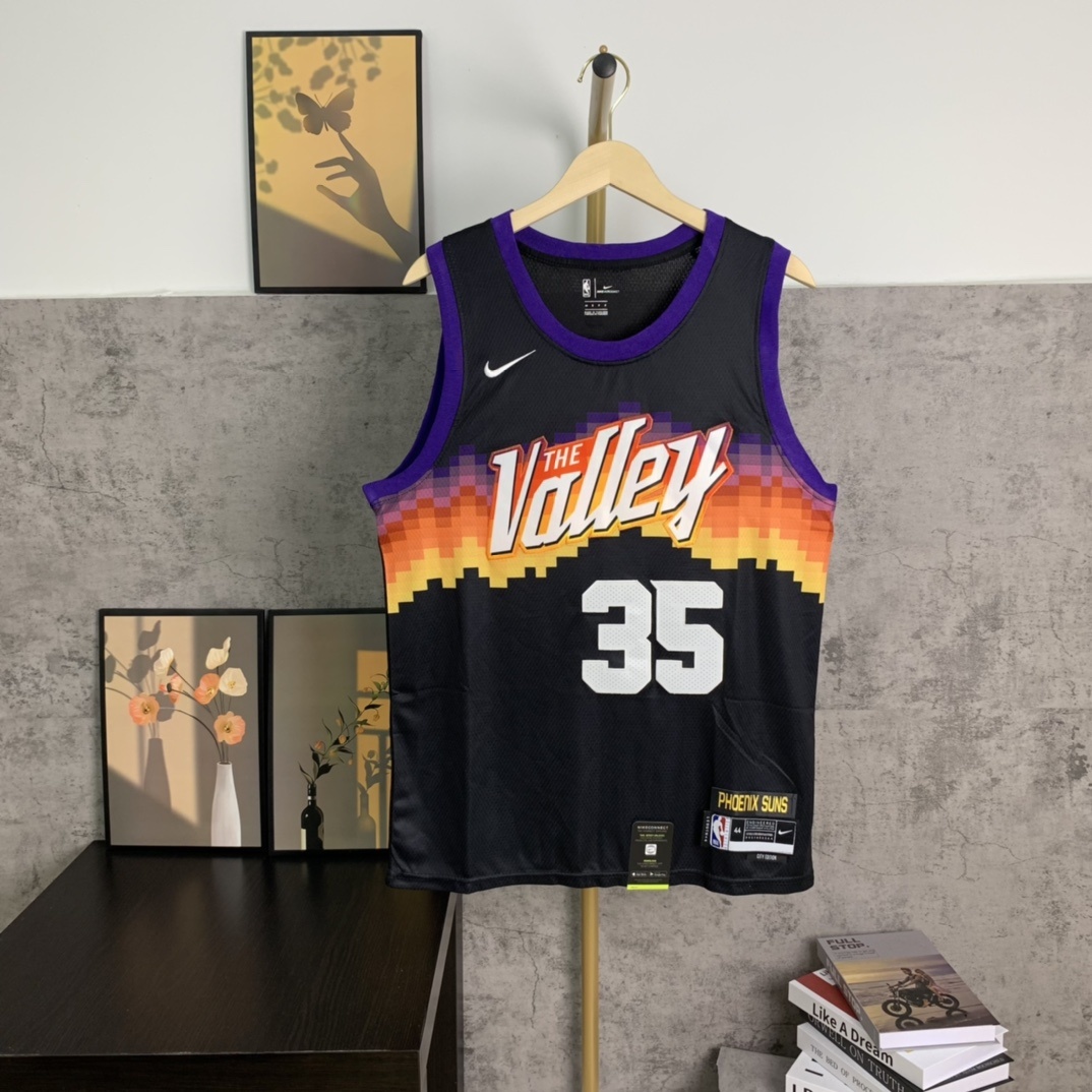款号S35）挂拍图 MY独家上新  耐克×NBA太阳杜兰特35号复古球衣  菲尼克斯太阳 死神杜兰特35号球衣专柜zp一比一 NBA耐克nike篮球衣 球衣 超透气网眼面料 赶快入手字母和英 · cover