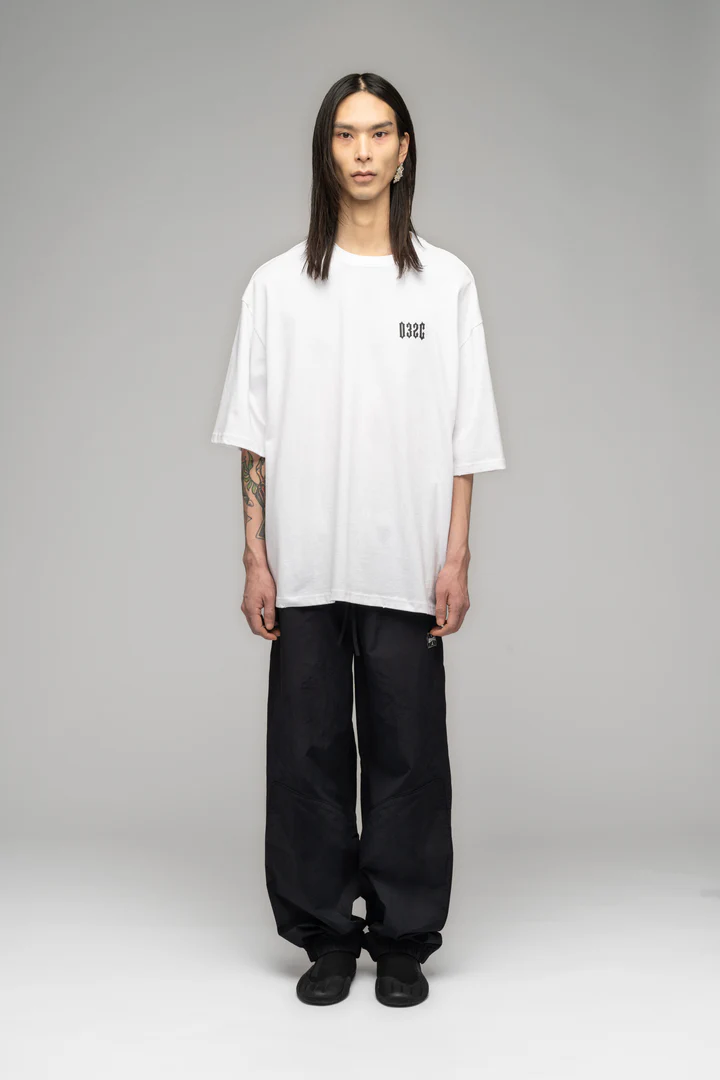 8010#032c ''CRUX'' OVERSIZED BOX-CUT 英文字母印花磨破短袖T恤 白色 S-XL · image 23