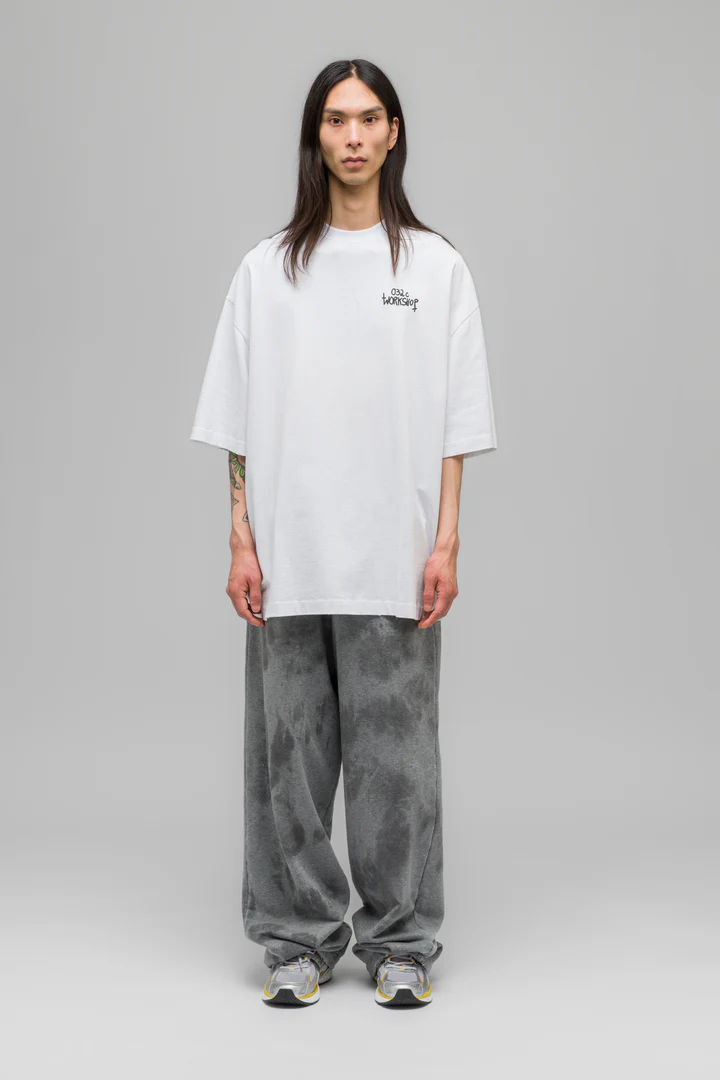 8012#032c"MAYHEM"   OVERSIZED 英文字母印花磨破短袖T恤 白色 S-XL · image 23