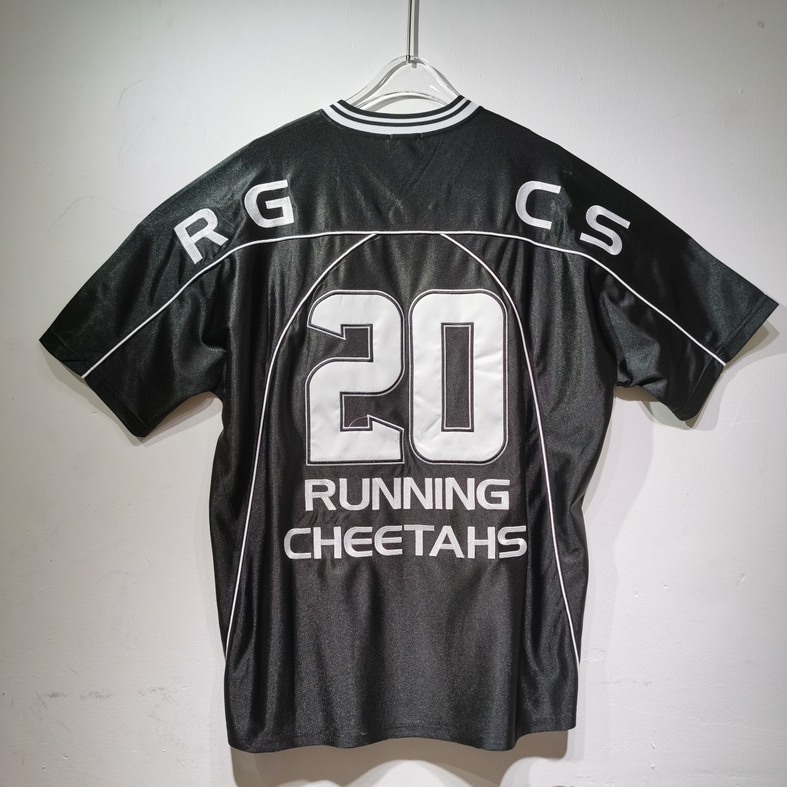 T004Su风 Paneled Jersey刺绣LOGO橄榄球网面短袖T恤黑色 迷彩  红色 SMLXL · image 17