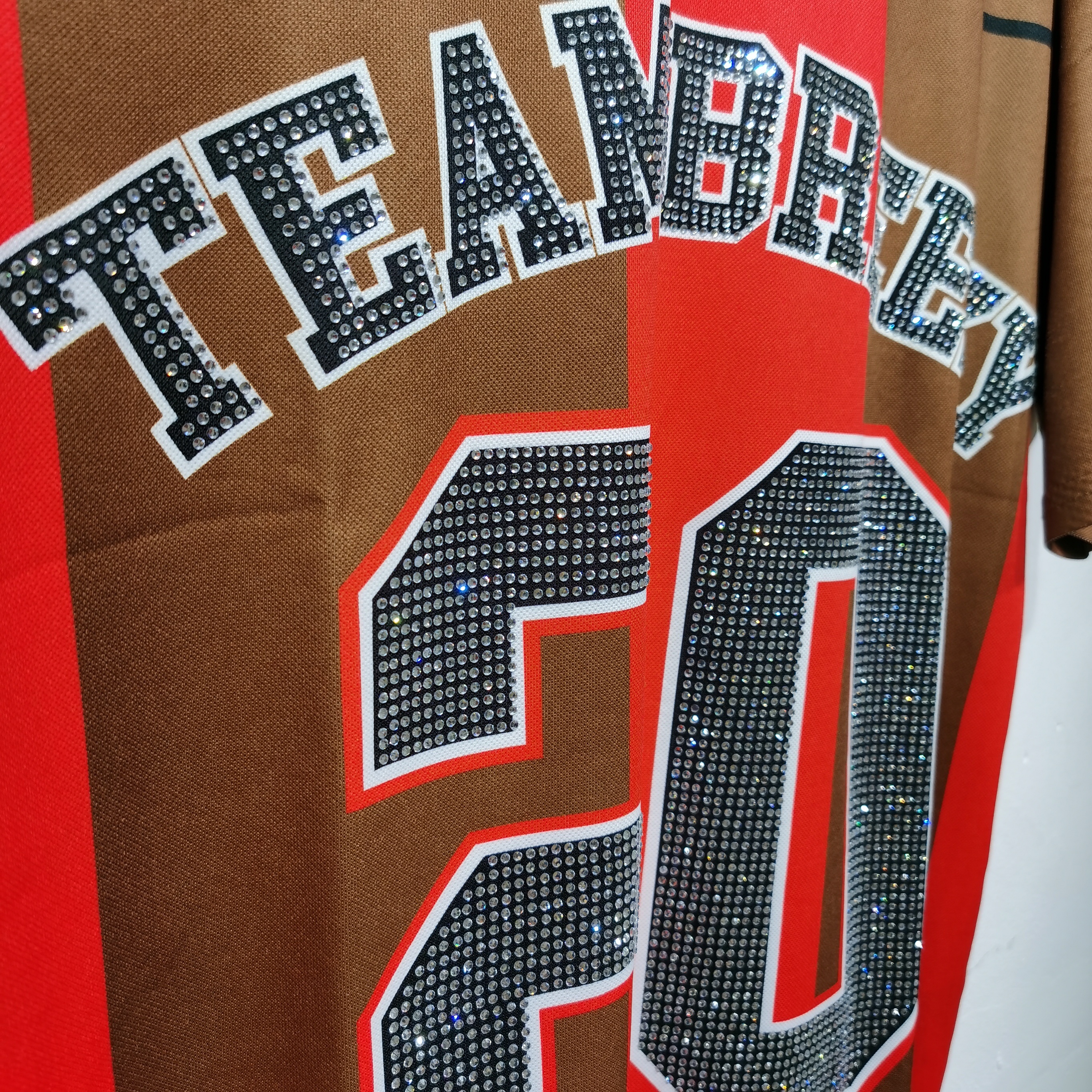 CT022 烫钻改版Team Breezy定制烫钻橄榄球衫TEAM BREEZY美式橄榄球联盟标志聚酯纤维面料 蓝色 咖啡 紫色SMLXL SMLXL · image 40