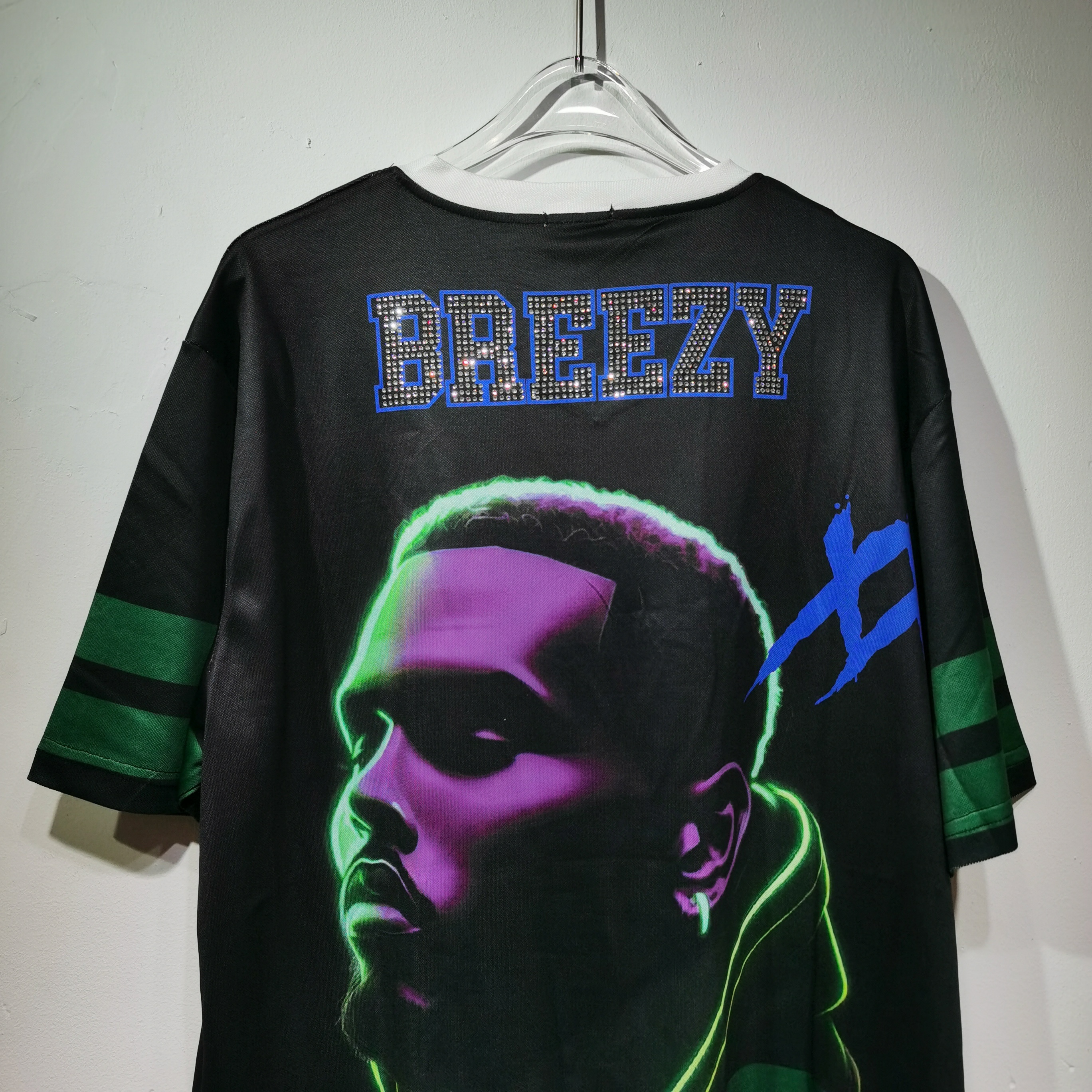 CT020Team Breezy定制烫钻橄榄球衫TEAM BREEZY美式橄榄球联盟标志聚酯纤维面料 蓝色 绿色 SMLXL · image 17
