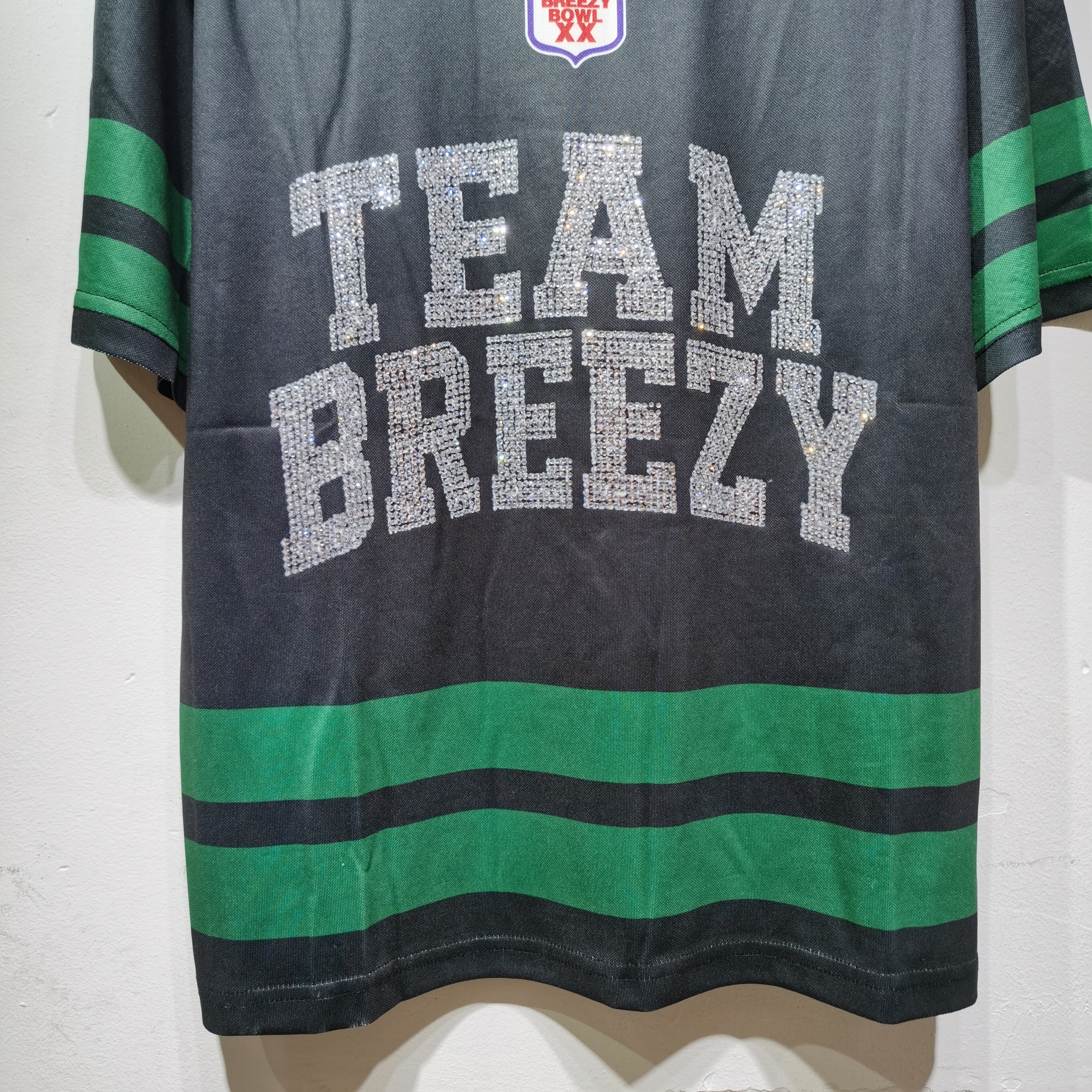 CT020Team Breezy定制烫钻橄榄球衫TEAM BREEZY美式橄榄球联盟标志聚酯纤维面料 蓝色 绿色 SMLXL · image 21