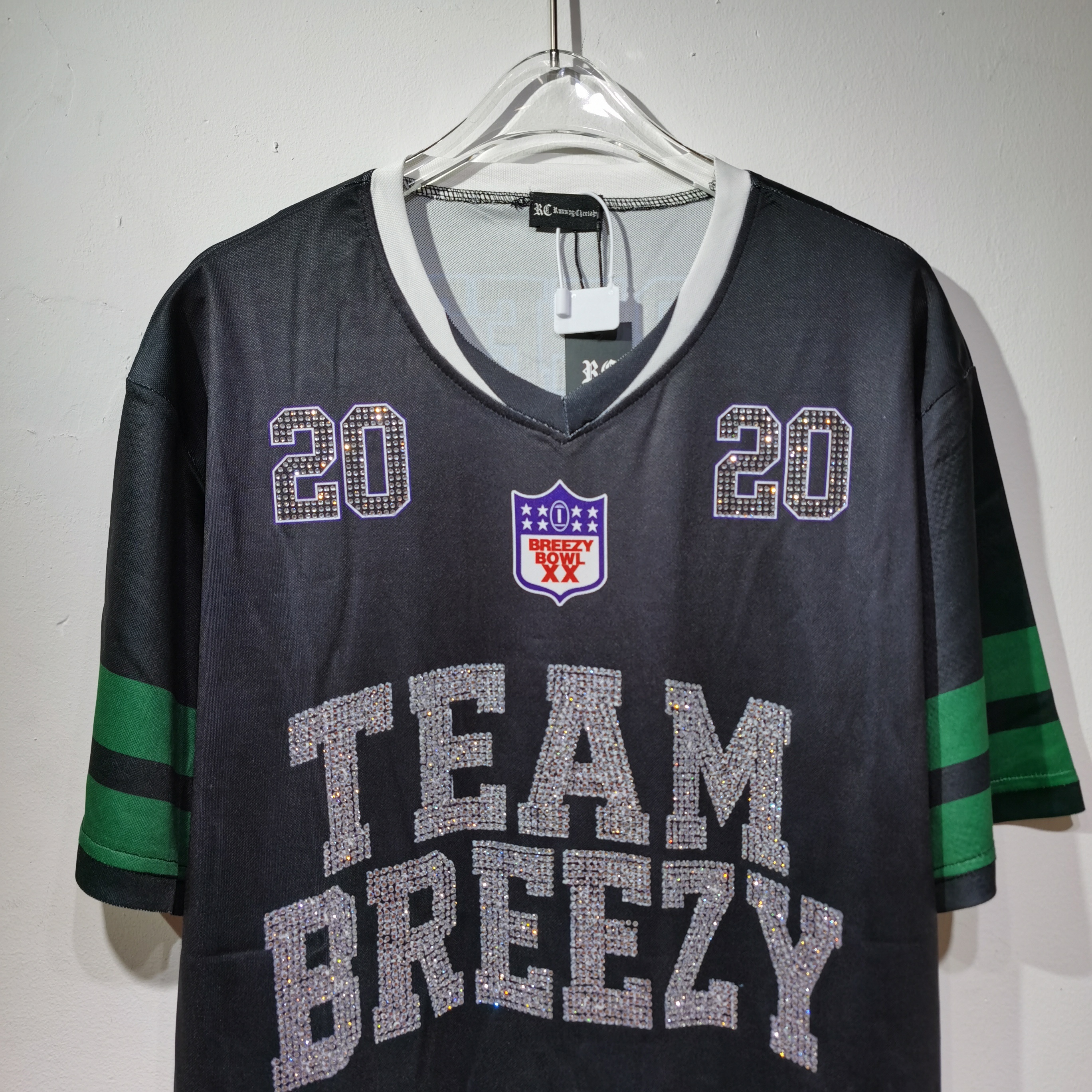 CT020Team Breezy定制烫钻橄榄球衫TEAM BREEZY美式橄榄球联盟标志聚酯纤维面料 蓝色 绿色 SMLXL · image 22