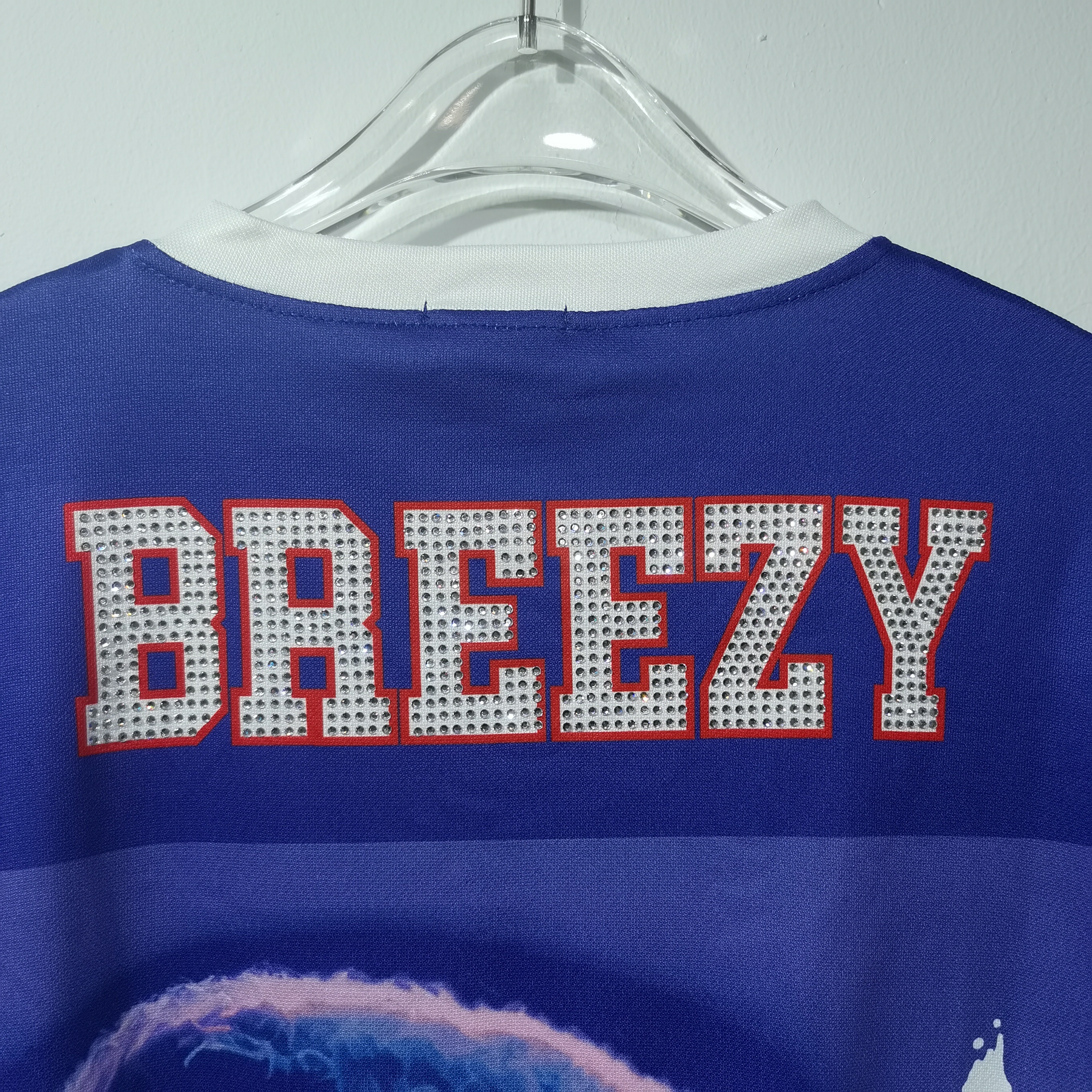 CT020Team Breezy定制烫钻橄榄球衫TEAM BREEZY美式橄榄球联盟标志聚酯纤维面料 蓝色 绿色 SMLXL · image 31