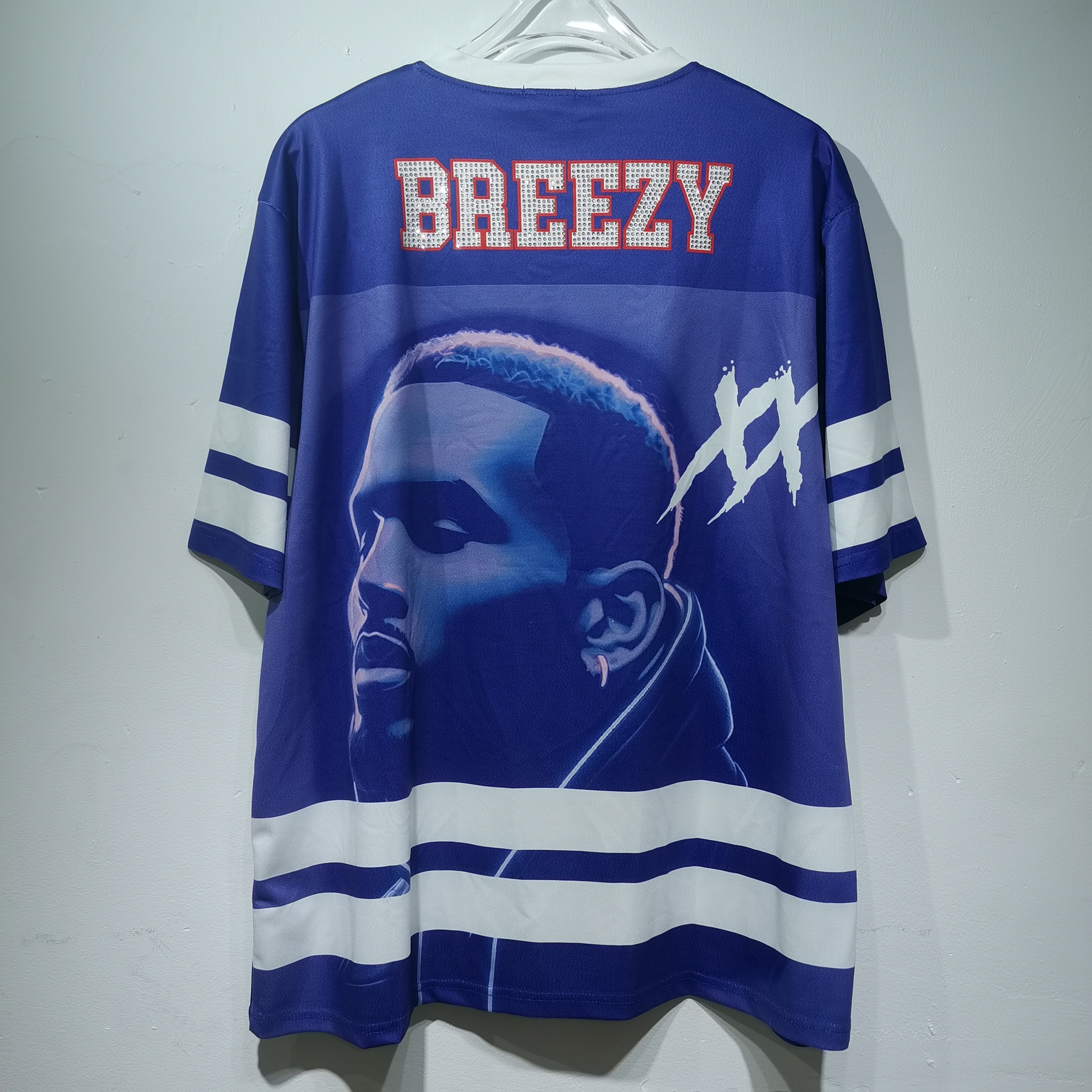 CT020Team Breezy定制烫钻橄榄球衫TEAM BREEZY美式橄榄球联盟标志聚酯纤维面料 蓝色 绿色 SMLXL · image 33