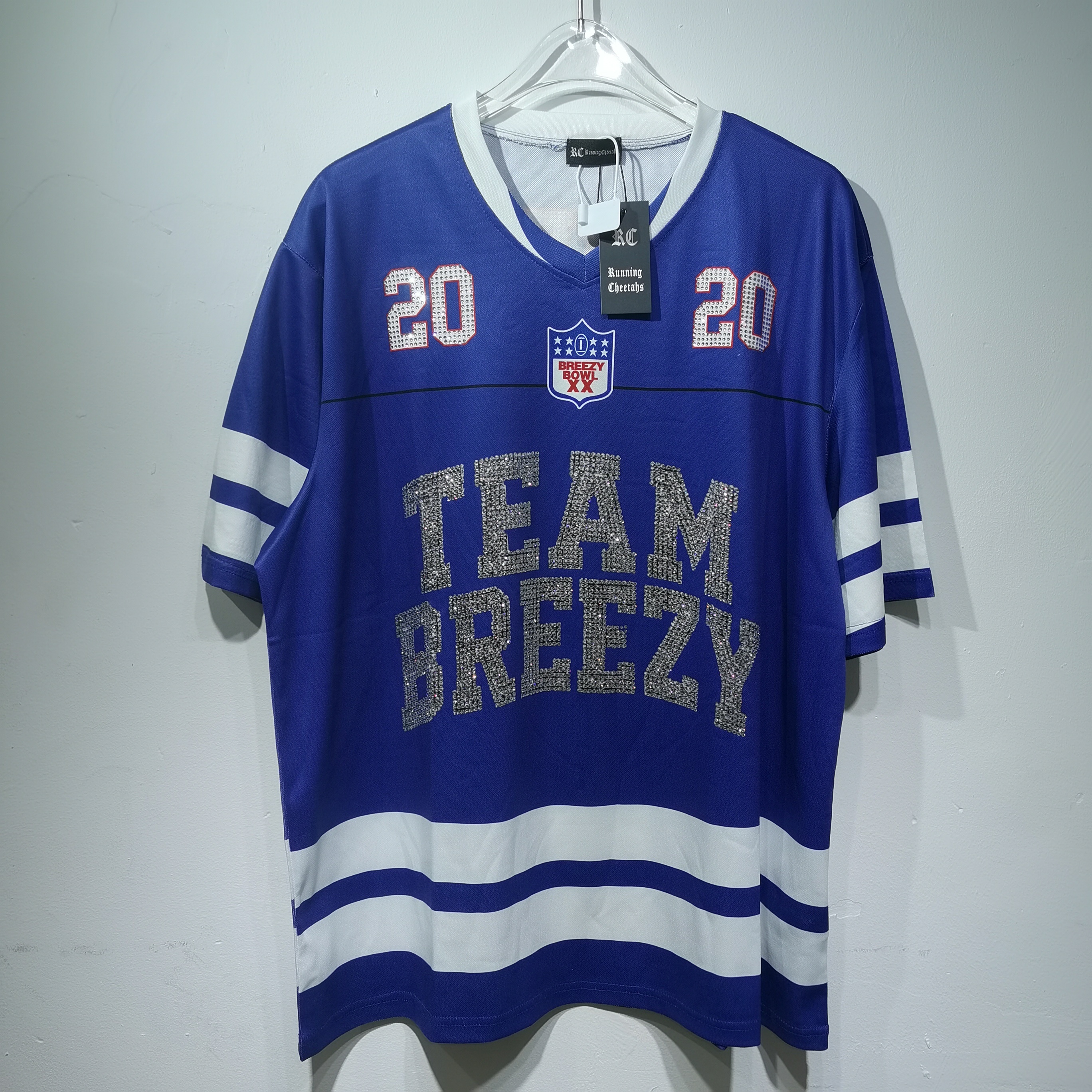 CT020Team Breezy定制烫钻橄榄球衫TEAM BREEZY美式橄榄球联盟标志聚酯纤维面料 蓝色 绿色 SMLXL · image 35