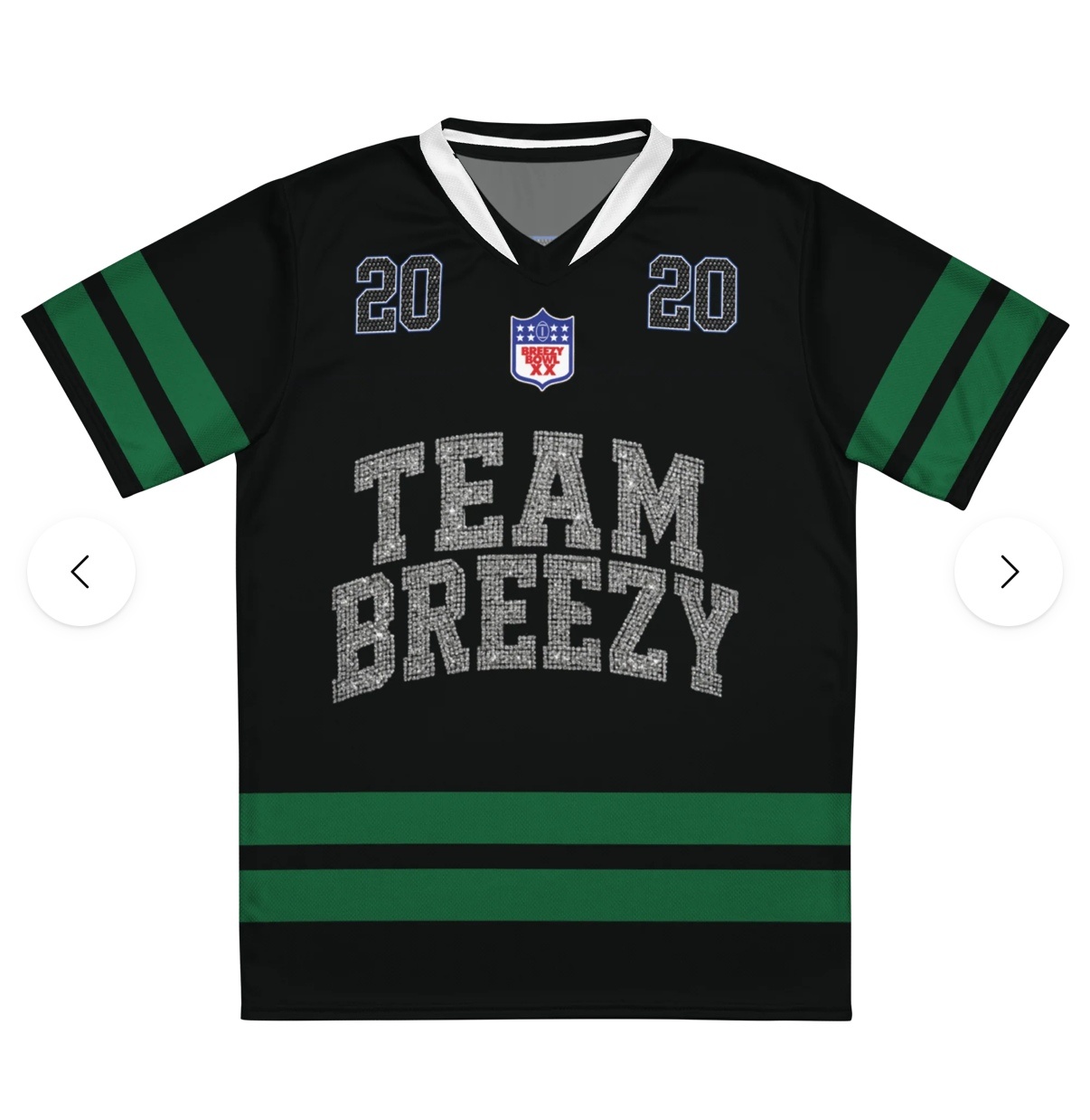 CT020Team Breezy定制烫钻橄榄球衫TEAM BREEZY美式橄榄球联盟标志聚酯纤维面料 蓝色 绿色 SMLXL · image 38