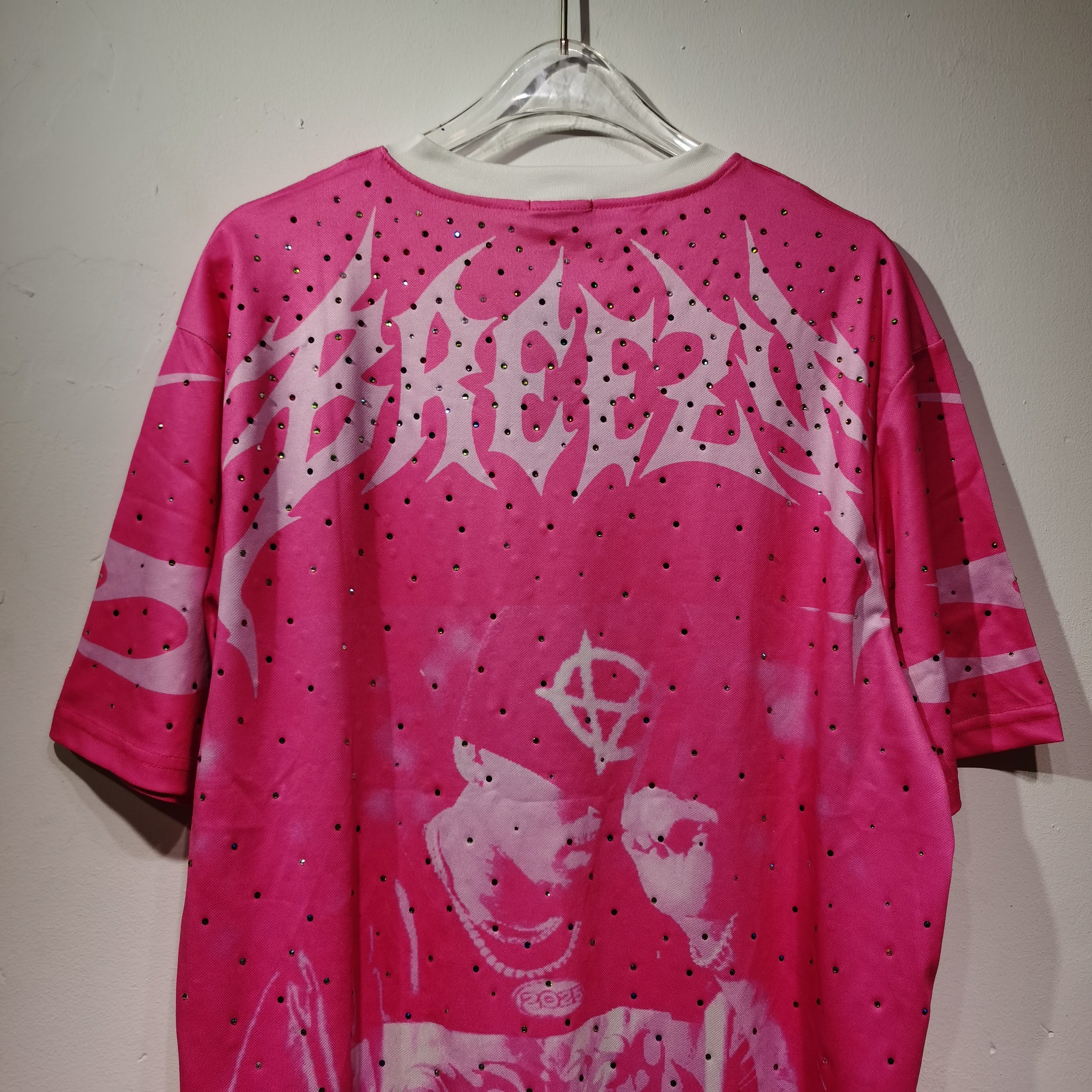 CT021 CMDTeam Freeze足球服0皇家蓝，数码+胸前"TEAM FREEZE"字样＋抽象图案 街头风 透气聚酯纤维 运动休闲宽松版型 后背袖口和下摆荧光绿烫钻点缀 · image 33