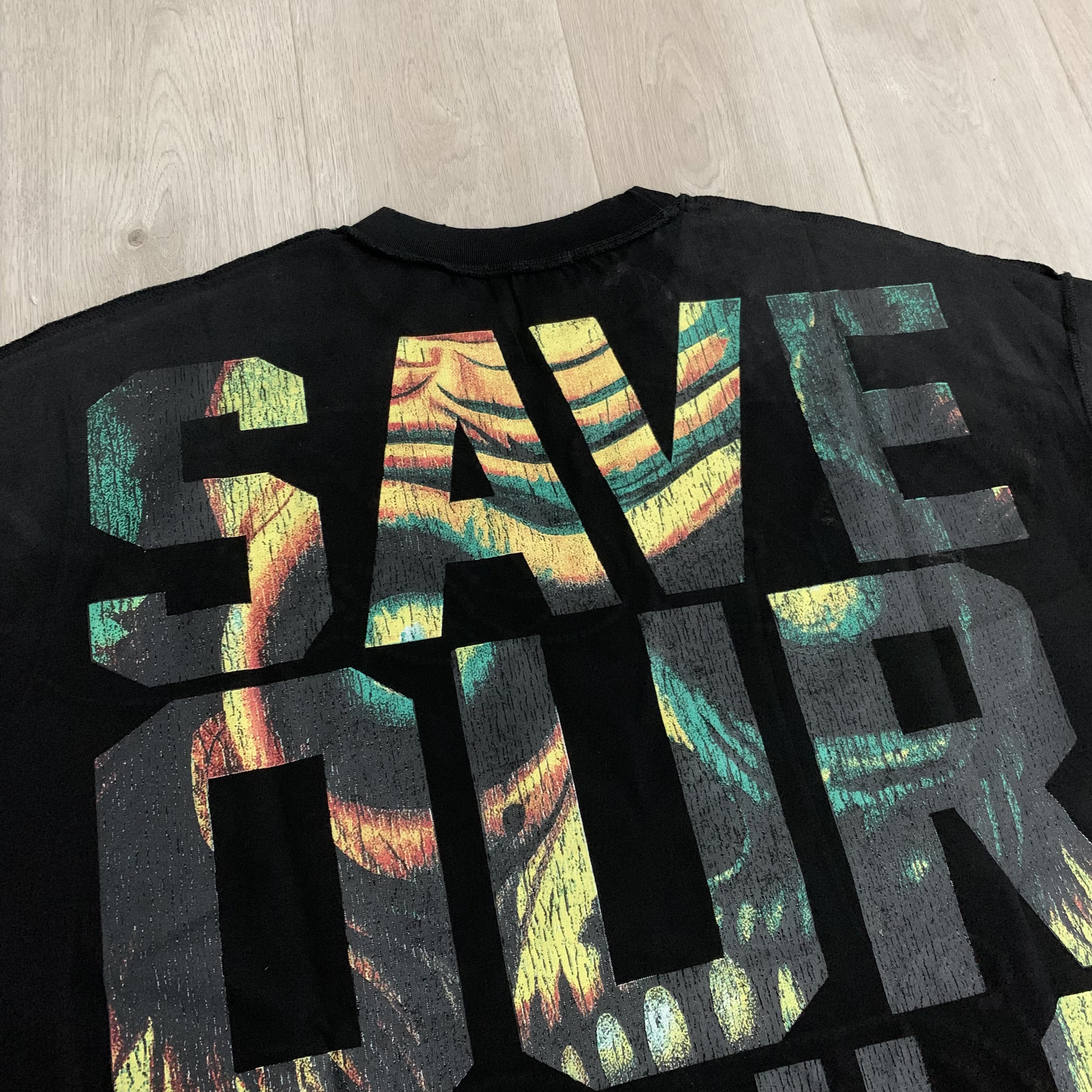 RP112#  RARE PEACE Save Our Souls Graphic Crop T-shirt 街头潮牌oversize超大版型烫钻短袖T恤 · image 18