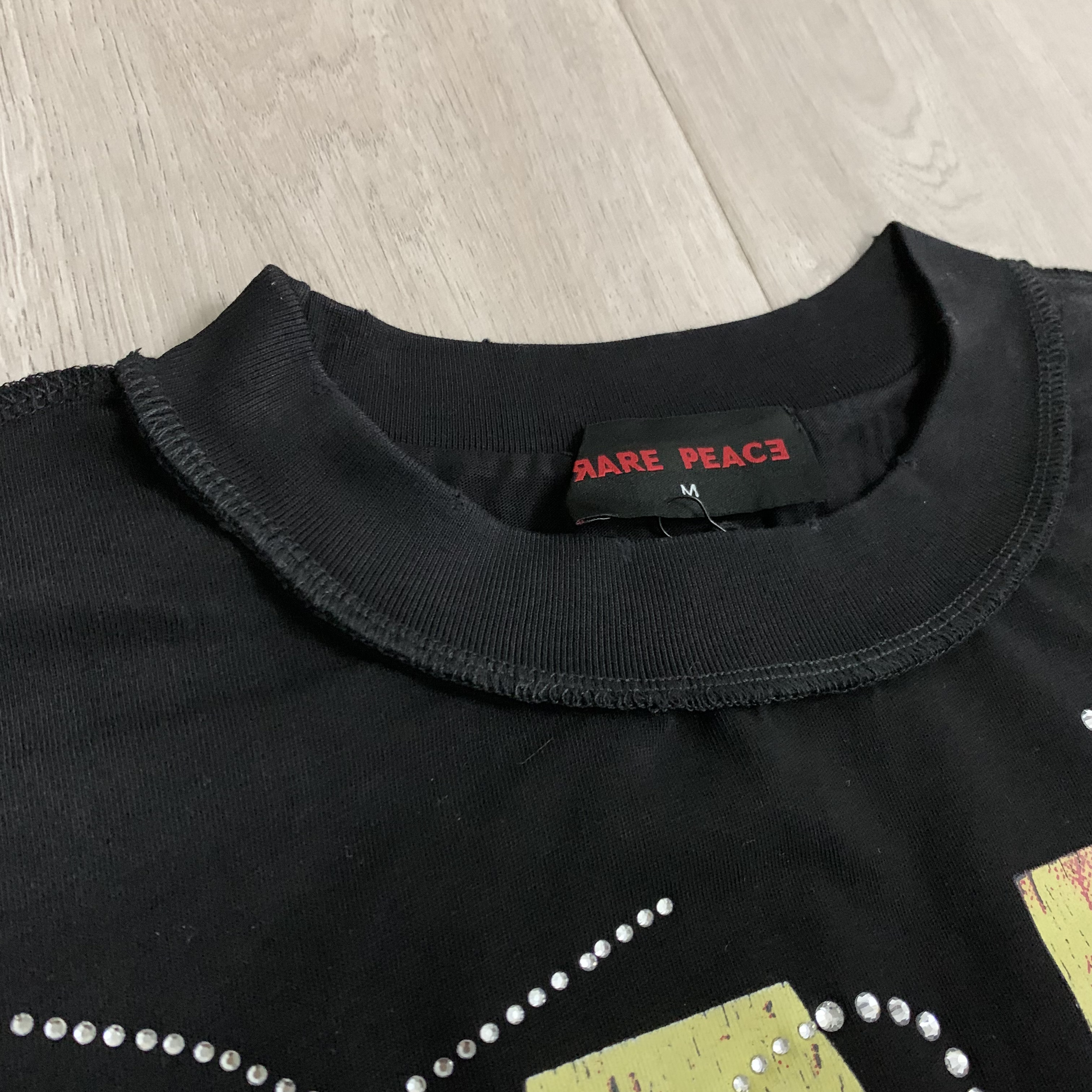 RP112#  RARE PEACE Save Our Souls Graphic Crop T-shirt 街头潮牌oversize超大版型烫钻短袖T恤 · image 20