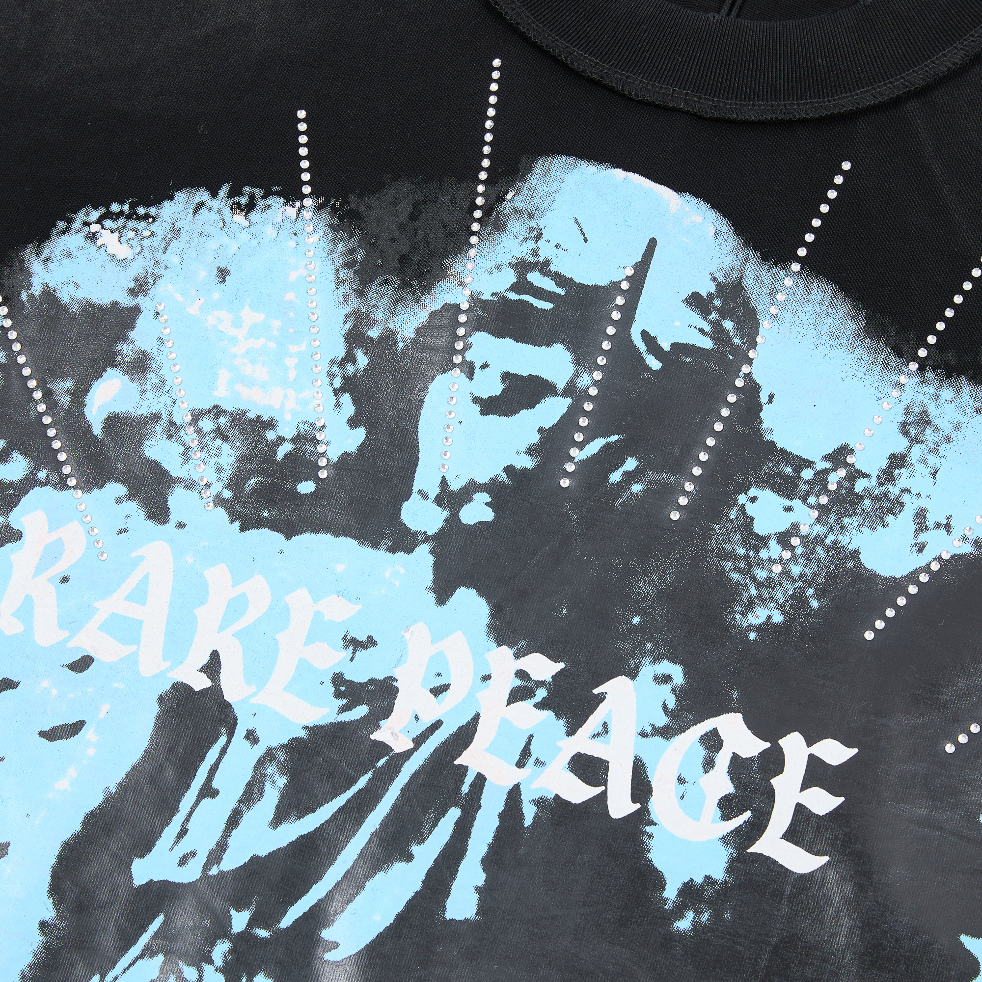 RP119# RARE PEACE It's OK To Cry Graphic Crop Tee街头潮牌oversize超大版型烫钻短袖T恤 · image 10