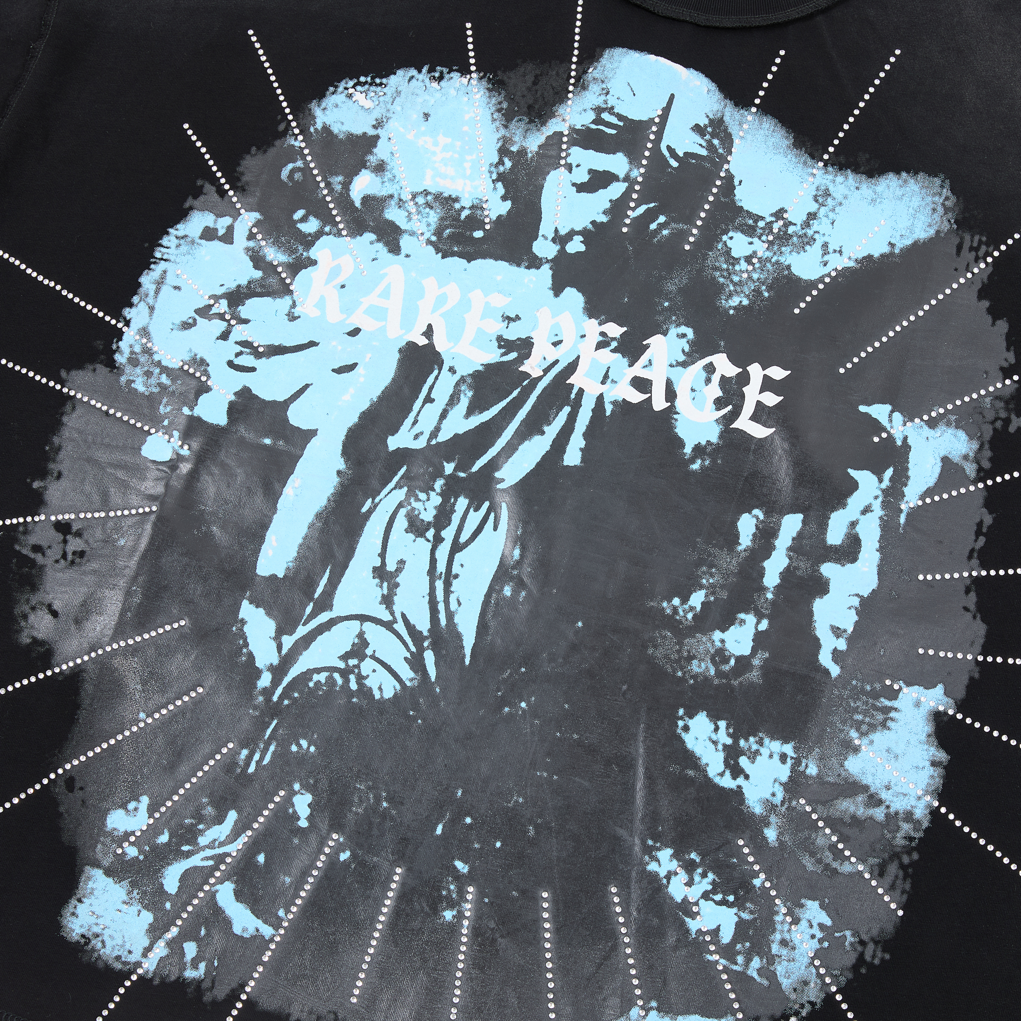RP119# RARE PEACE It's OK To Cry Graphic Crop Tee街头潮牌oversize超大版型烫钻短袖T恤 · image 11