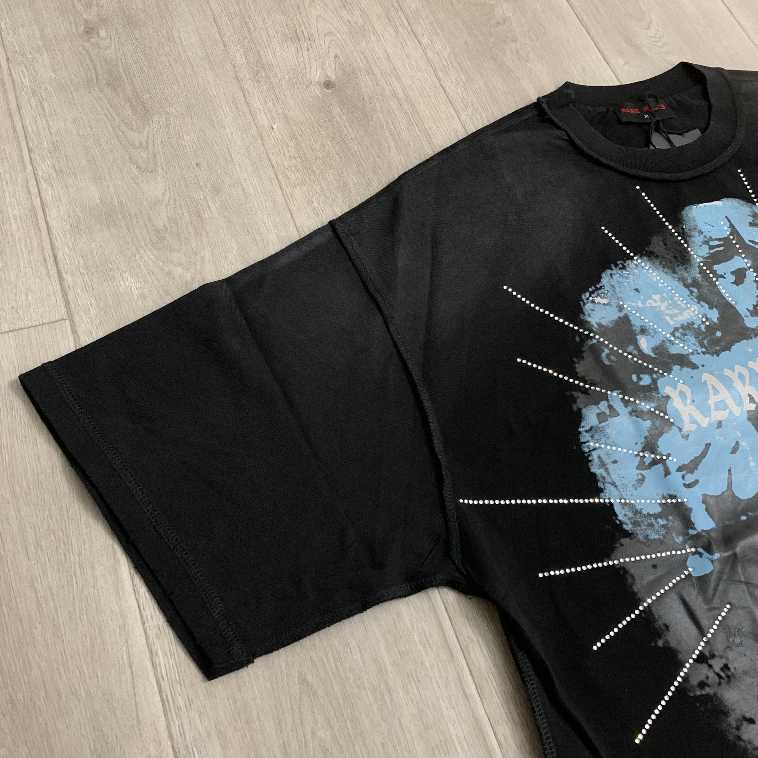 RP119# RARE PEACE It's OK To Cry Graphic Crop Tee街头潮牌oversize超大版型烫钻短袖T恤 · image 19