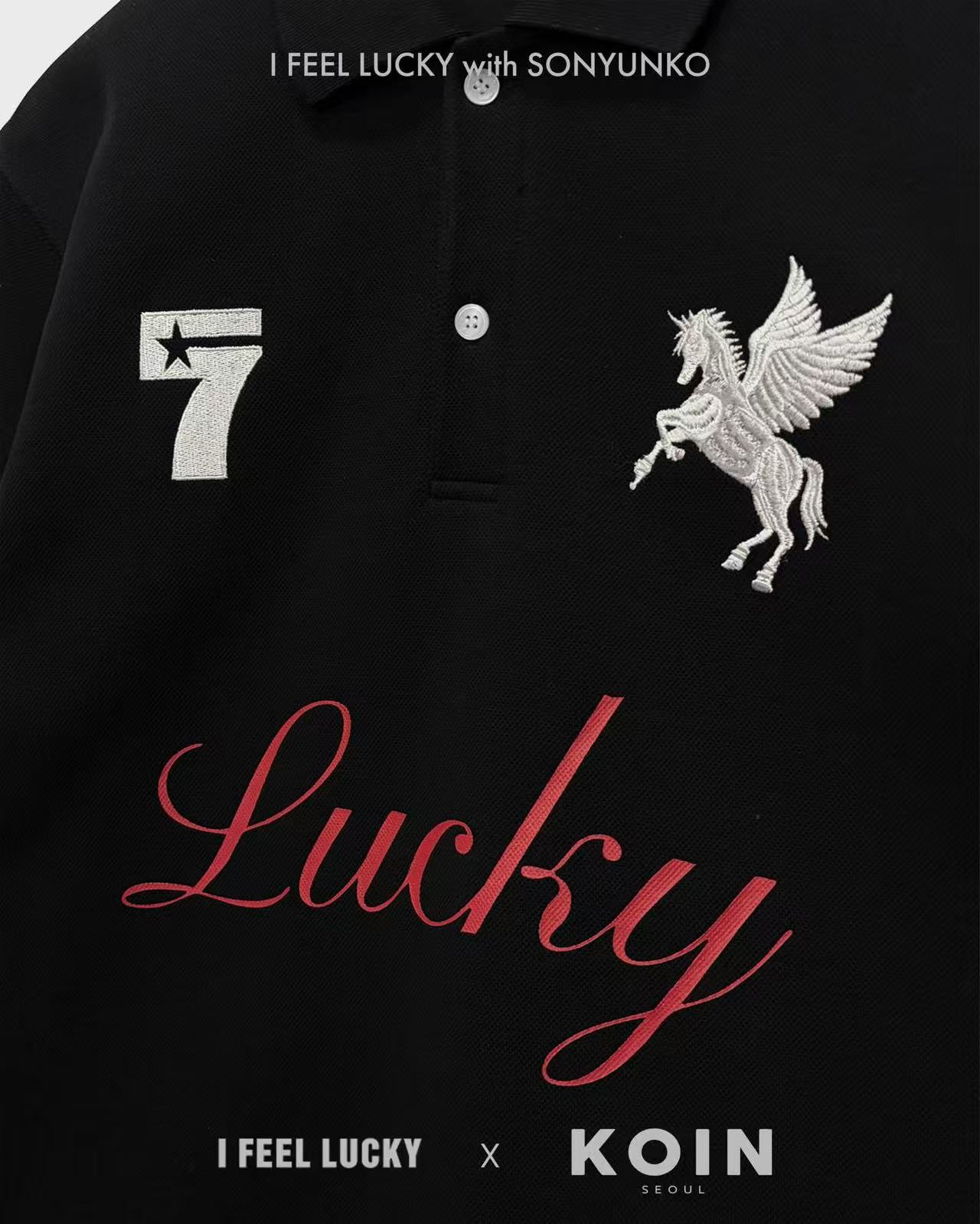 676-5#I FEEL LUCKY × KOIN联名战马马年限定Polo衫翻领休闲短袖男女 · image 8
