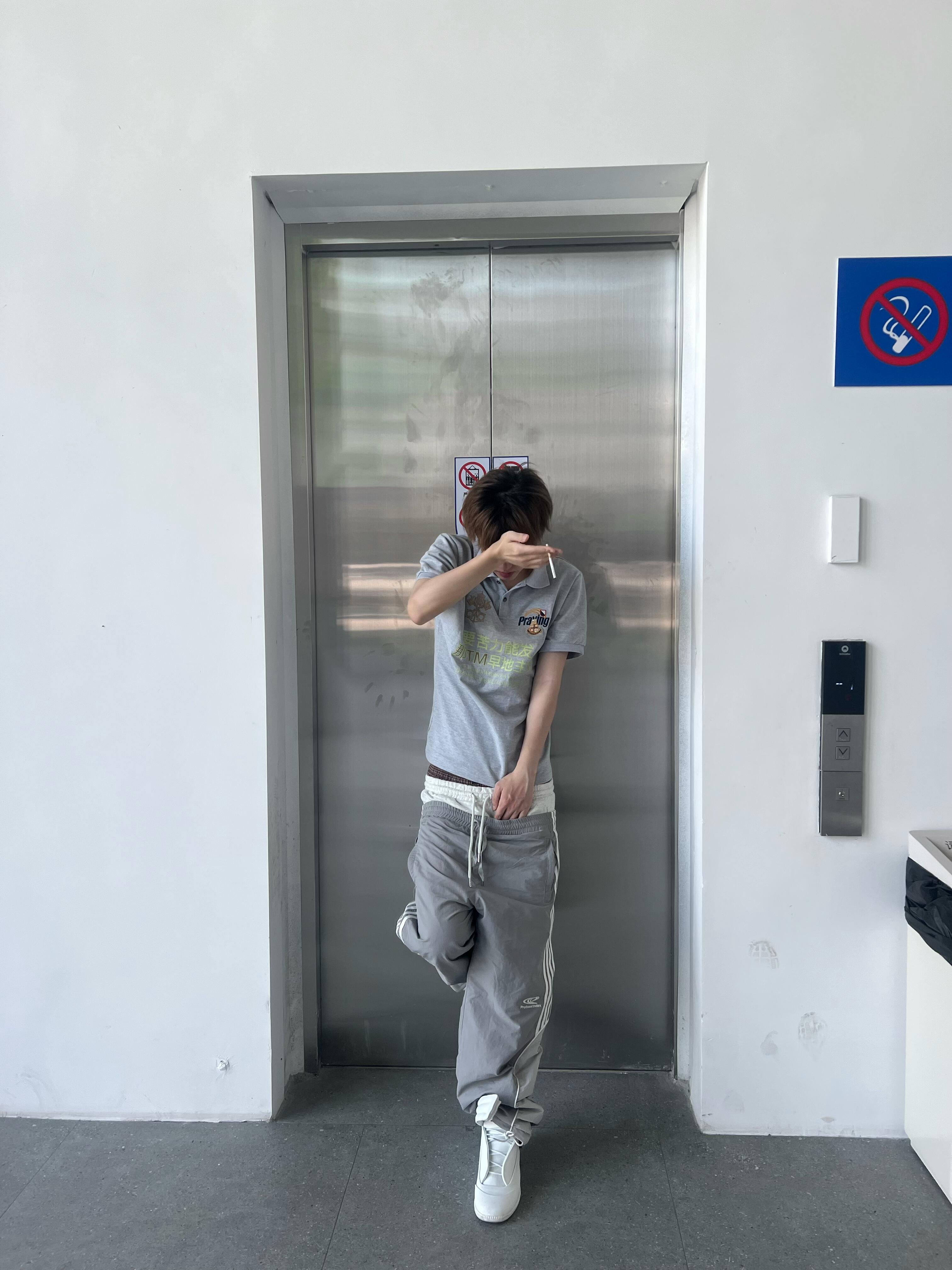 676-6# praying 苦力标语刺绣翻领Polo短袖中文趣味短款T恤y2k · image 24