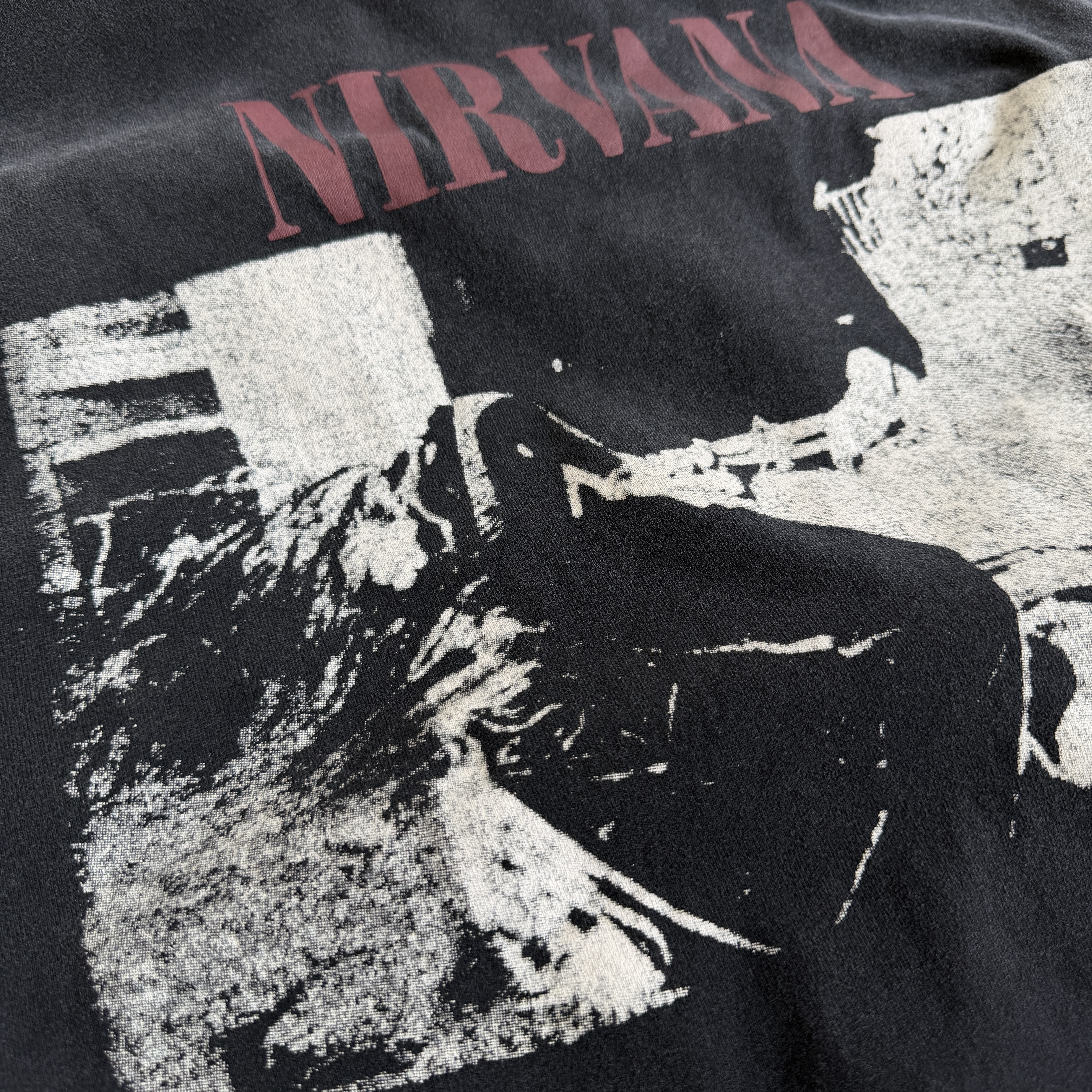 # CTS-134款 1990柯本巡演上身超稀有款 SONIC YOUTH x NIRVANA  洗后260g重磅纯棉面料 复古单缝线天地针工艺 阿苏特酵磨重磅洗水 尺码：S M L XL · image 15
