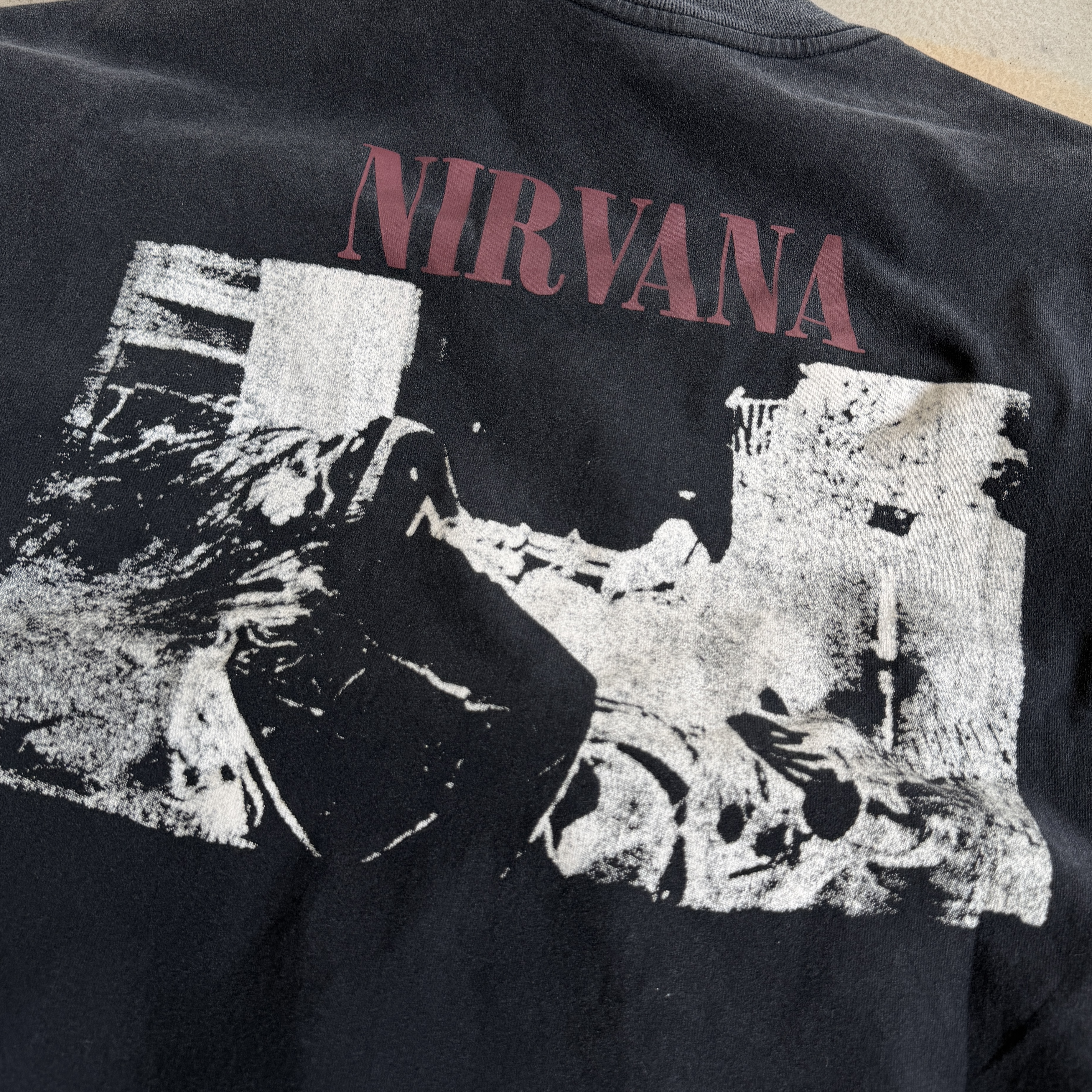 # CTS-134款 1990柯本巡演上身超稀有款 SONIC YOUTH x NIRVANA  洗后260g重磅纯棉面料 复古单缝线天地针工艺 阿苏特酵磨重磅洗水 尺码：S M L XL · image 19