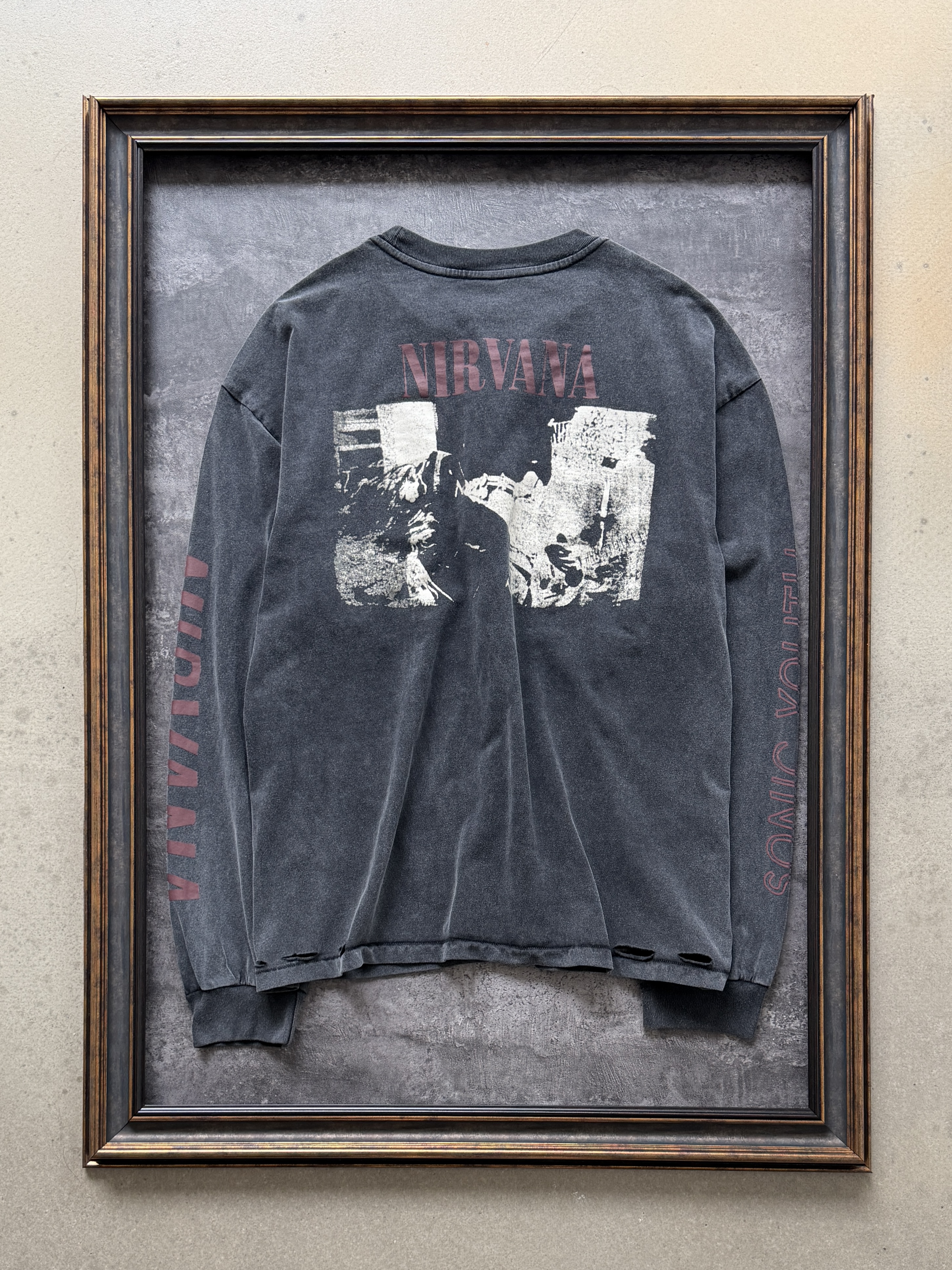 # CTS-184款 1990柯本巡演上身超稀有款长袖 SONIC YOUTH x NIRVANA 洗后280g重磅纯棉面料 复古单缝线天地针工艺 阿苏特酵磨重磅洗水 尺码：S M L XL · image 7