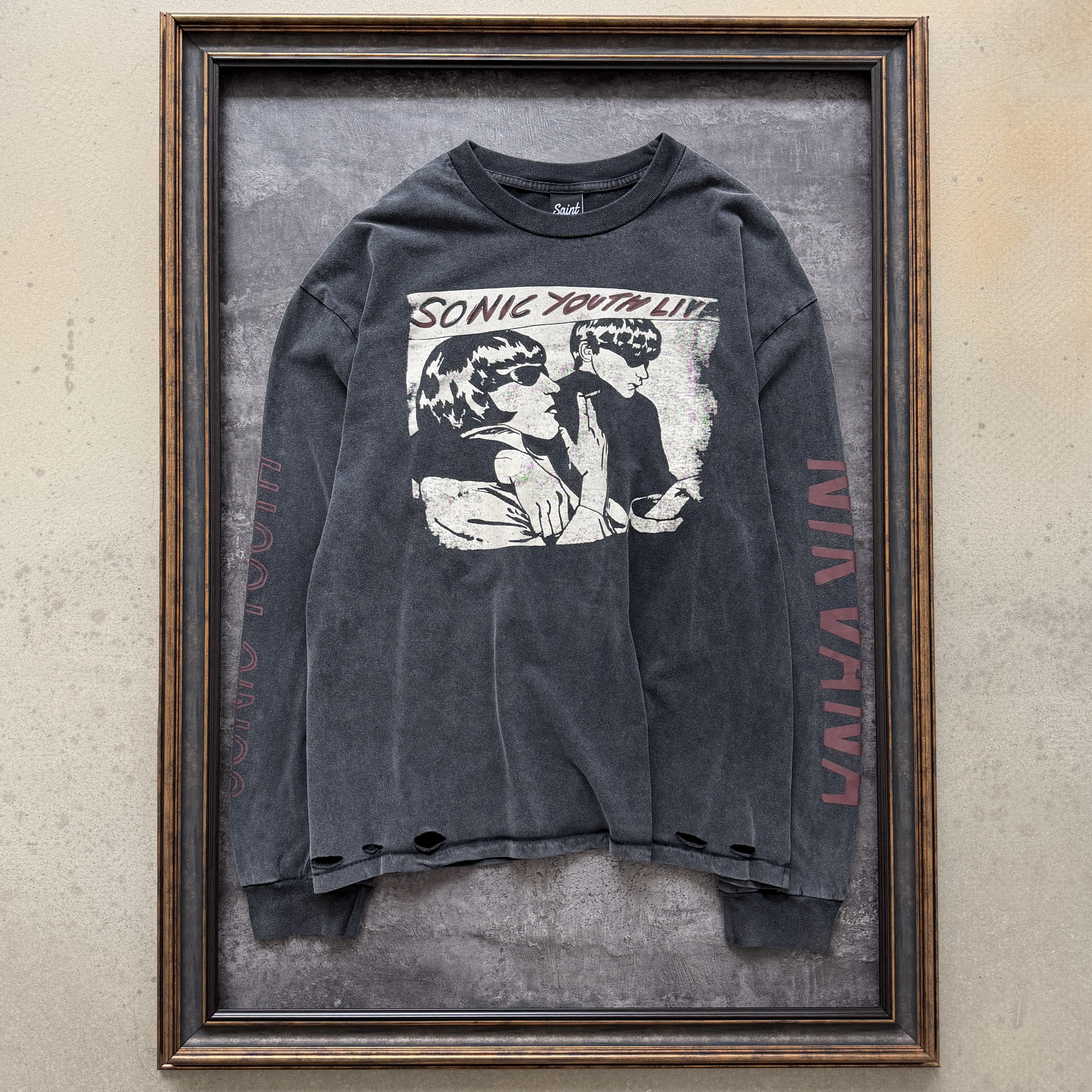 # CTS-184款 1990柯本巡演上身超稀有款长袖 SONIC YOUTH x NIRVANA 洗后280g重磅纯棉面料 复古单缝线天地针工艺 阿苏特酵磨重磅洗水 尺码：S M L XL · image 12