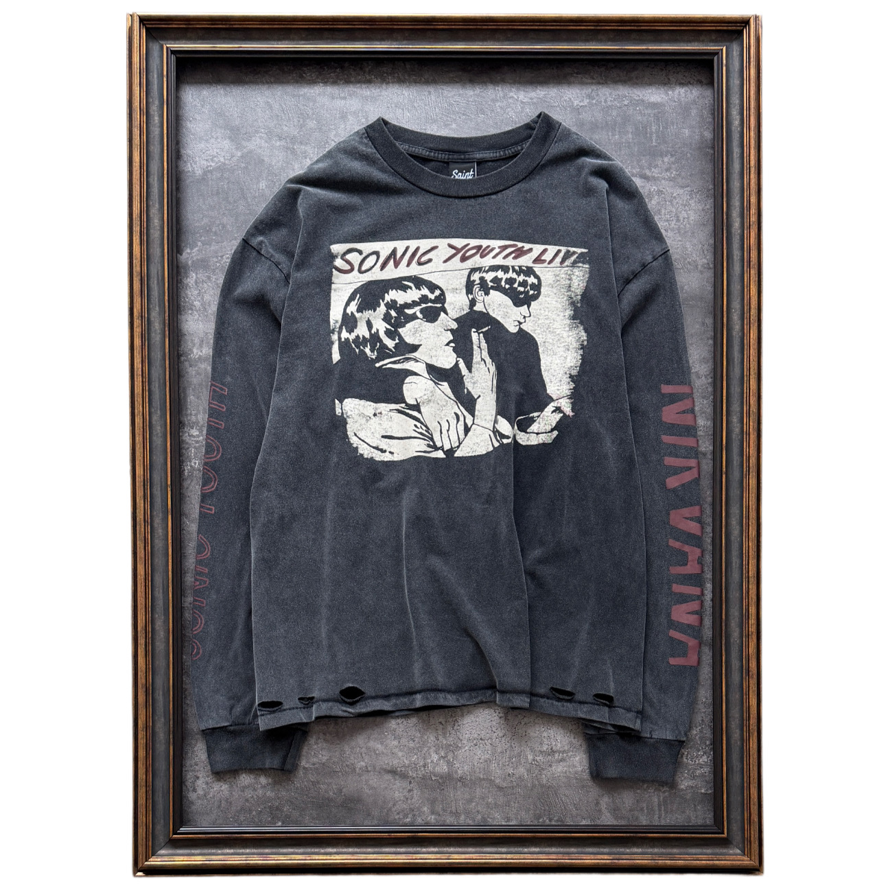 # CTS-184款 1990柯本巡演上身超稀有款长袖 SONIC YOUTH x NIRVANA 洗后280g重磅纯棉面料 复古单缝线天地针工艺 阿苏特酵磨重磅洗水 尺码：S M L XL · cover