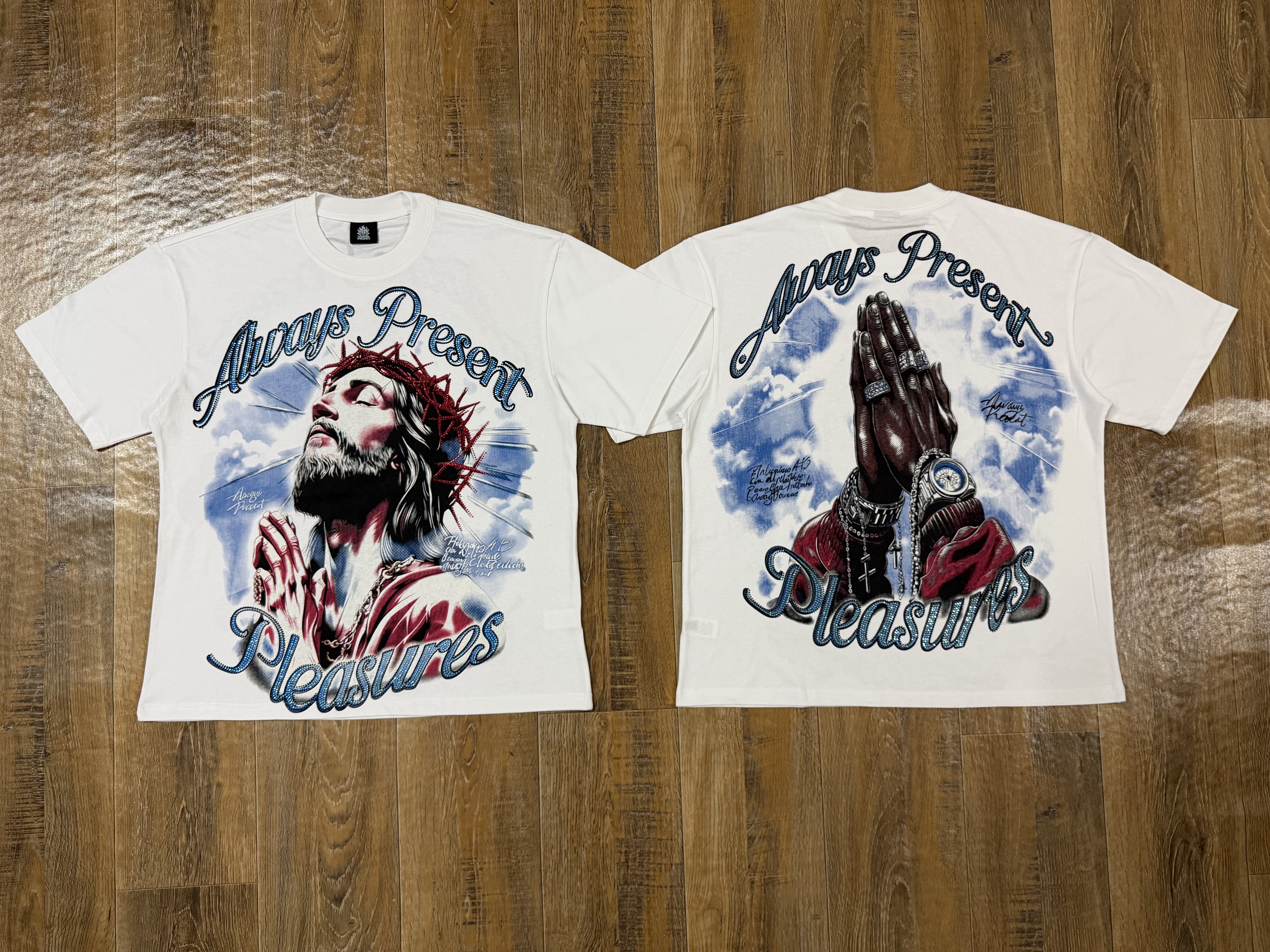 编号202       ALWAYS-PRESENT  Champion T-Shirt 2026美国洛杉矶最新街头潮牌印花烫钻短袖T恤 码数：S  M  L  XL · image 6