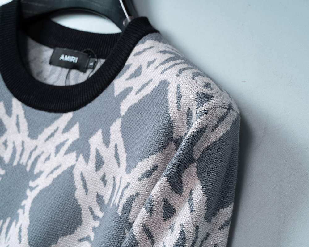 55012#AMIRI 2026年秋冬新款  套头毛衣 官网同步 M-3XL 灰色 · image 9
