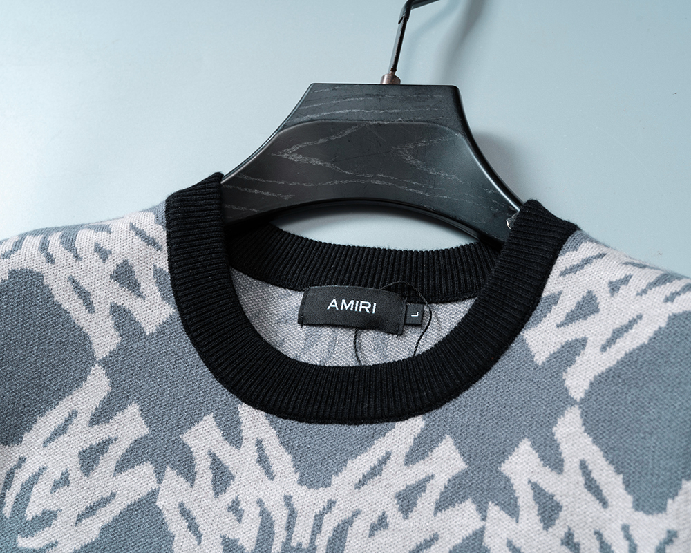 55012#AMIRI 2026年秋冬新款  套头毛衣 官网同步 M-3XL 灰色 · image 10