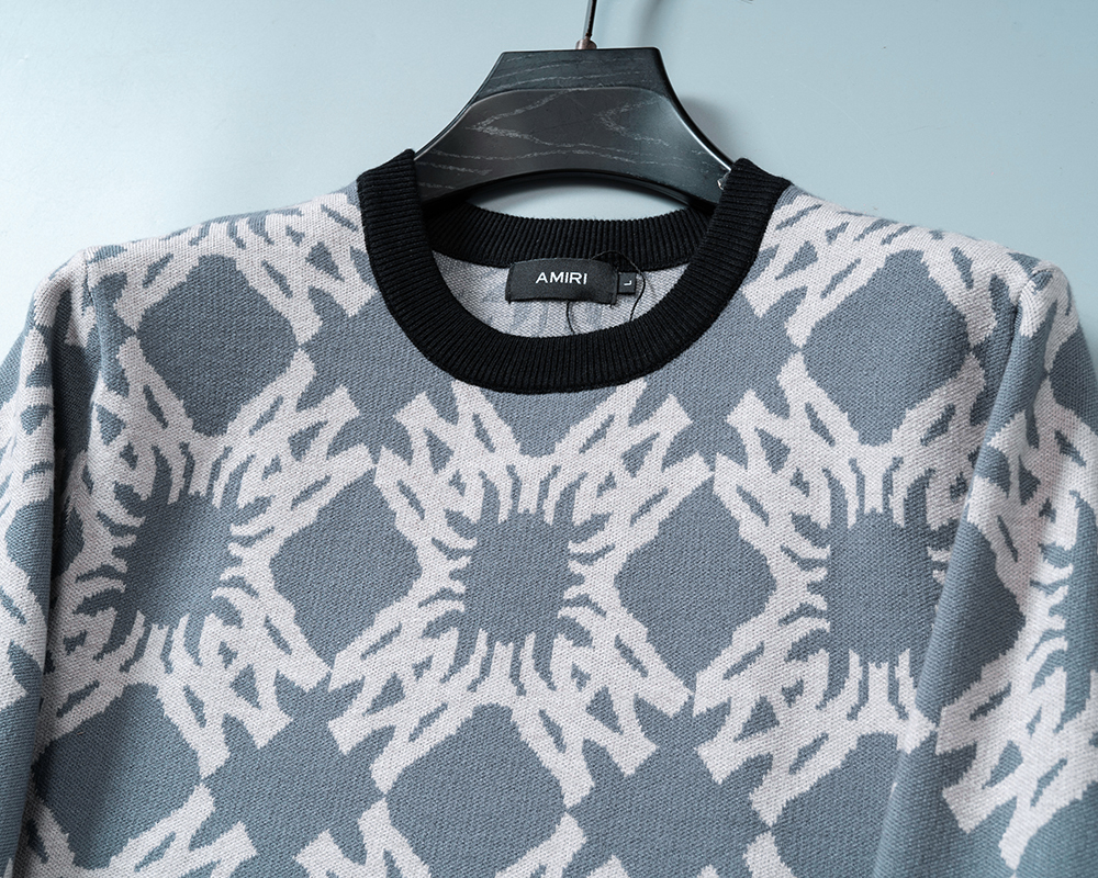 55012#AMIRI 2026年秋冬新款  套头毛衣 官网同步 M-3XL 灰色 · image 11