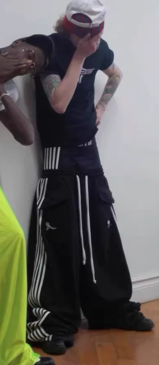 款号1173  美式YORI SPORT条纹卫裤男女宽松阔腿baggy抽绳长裤张峻豪同款 · image 8