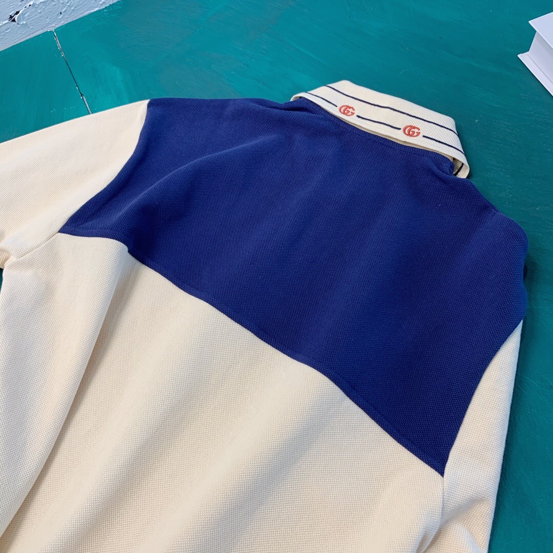 P289 G刺绣蓝拼接POLO衫 · image 10