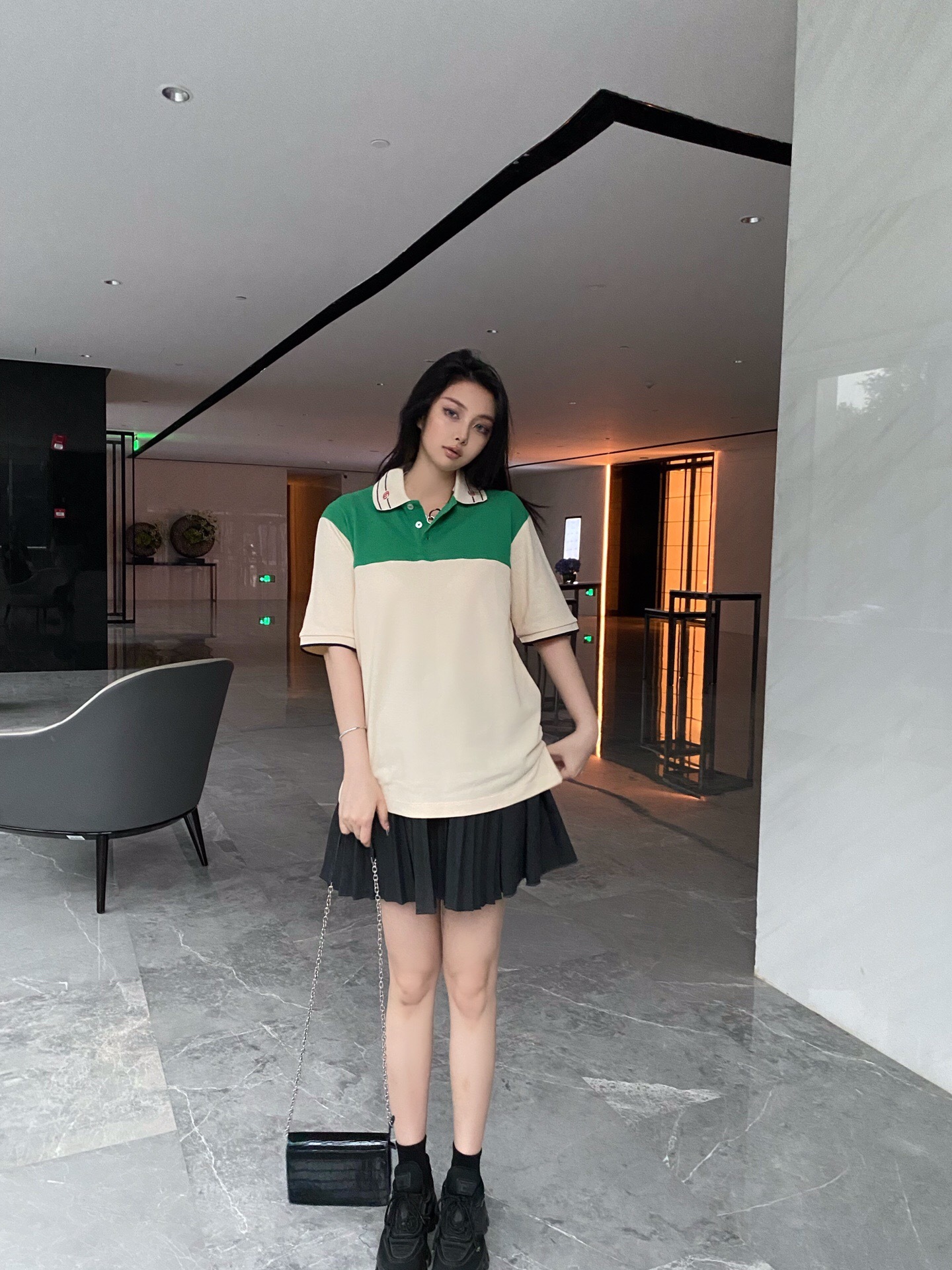 P289 G刺绣绿拼接POLO衫 · image 18