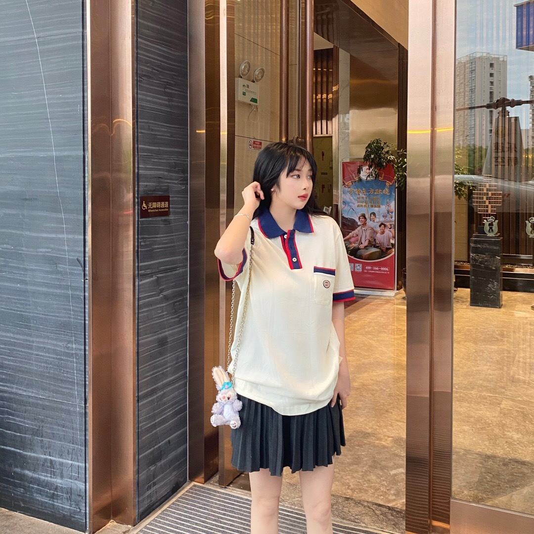 P289 杏色红蓝条POLO衫 · image 19